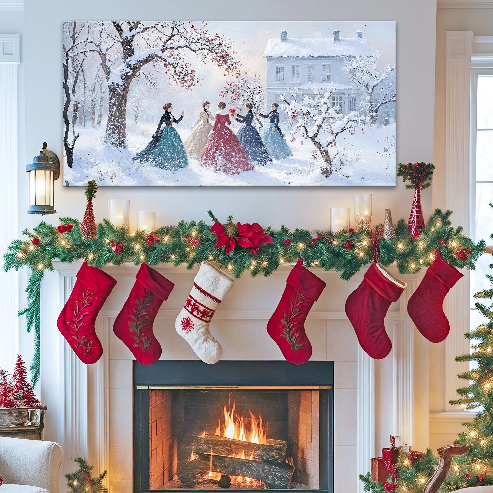 Little Women Abstract Christmas Wall Art - Image 3