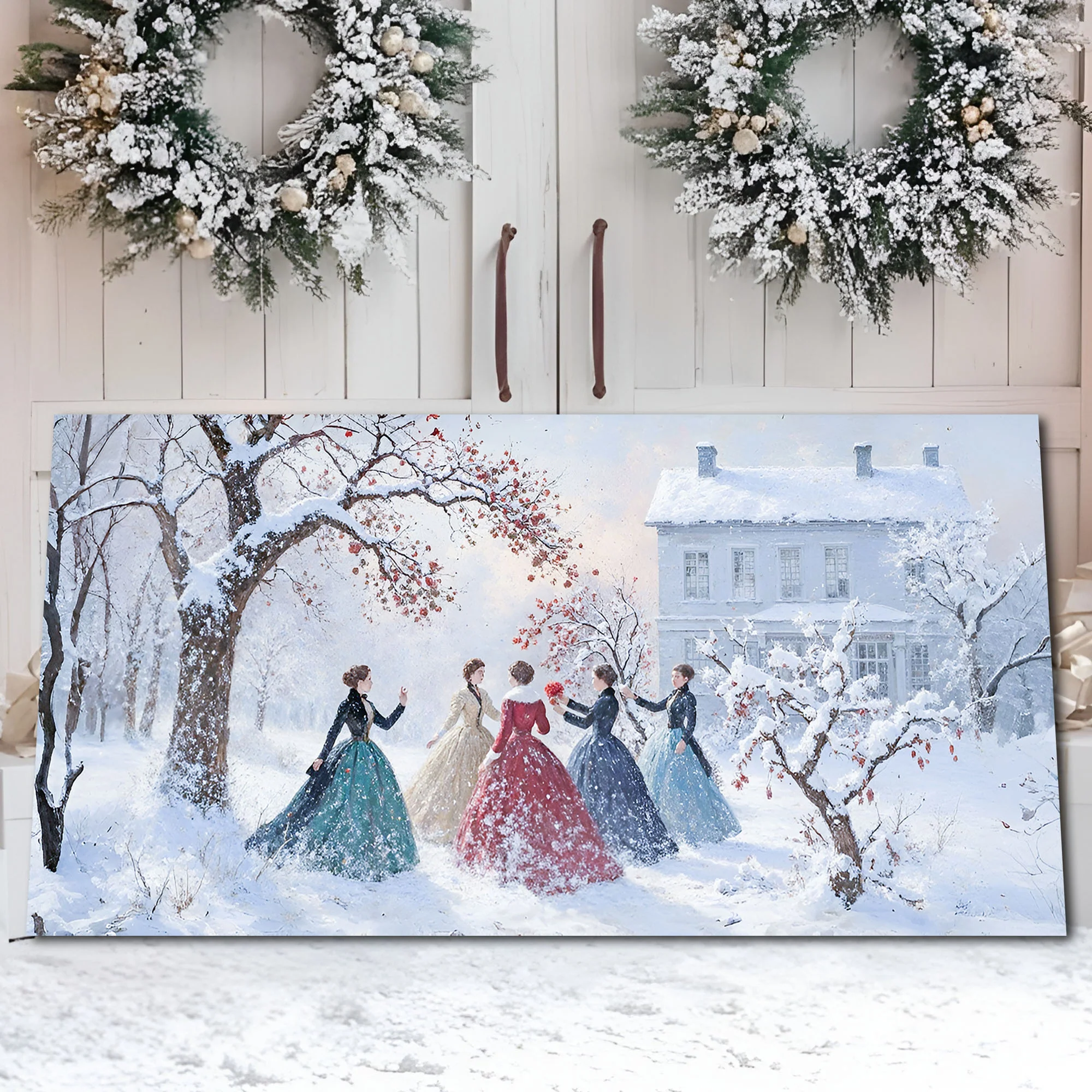 Little Women Abstract Christmas Wall Art - Image 4