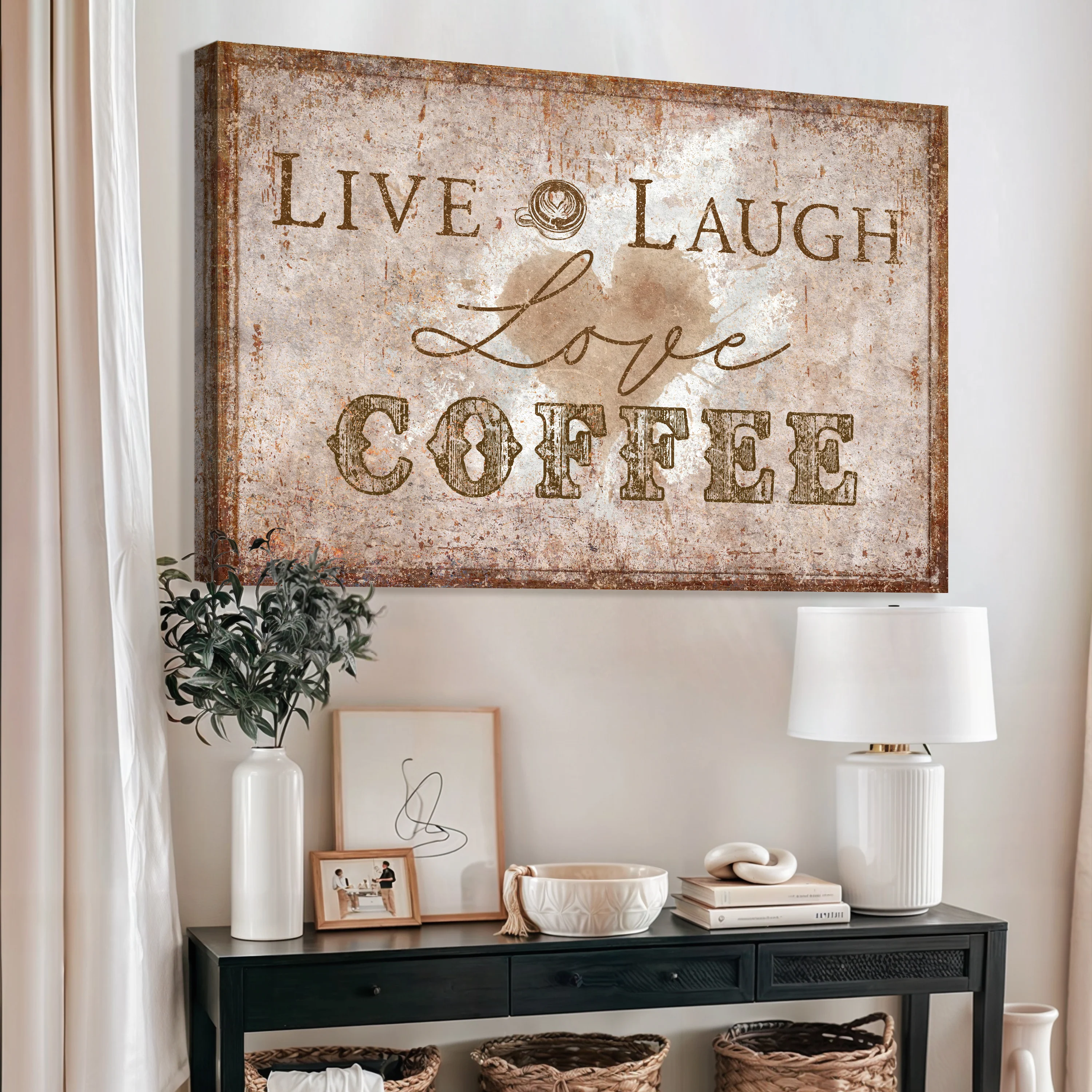 Live, Laugh, Love Coffee Wall Sign - Image 2