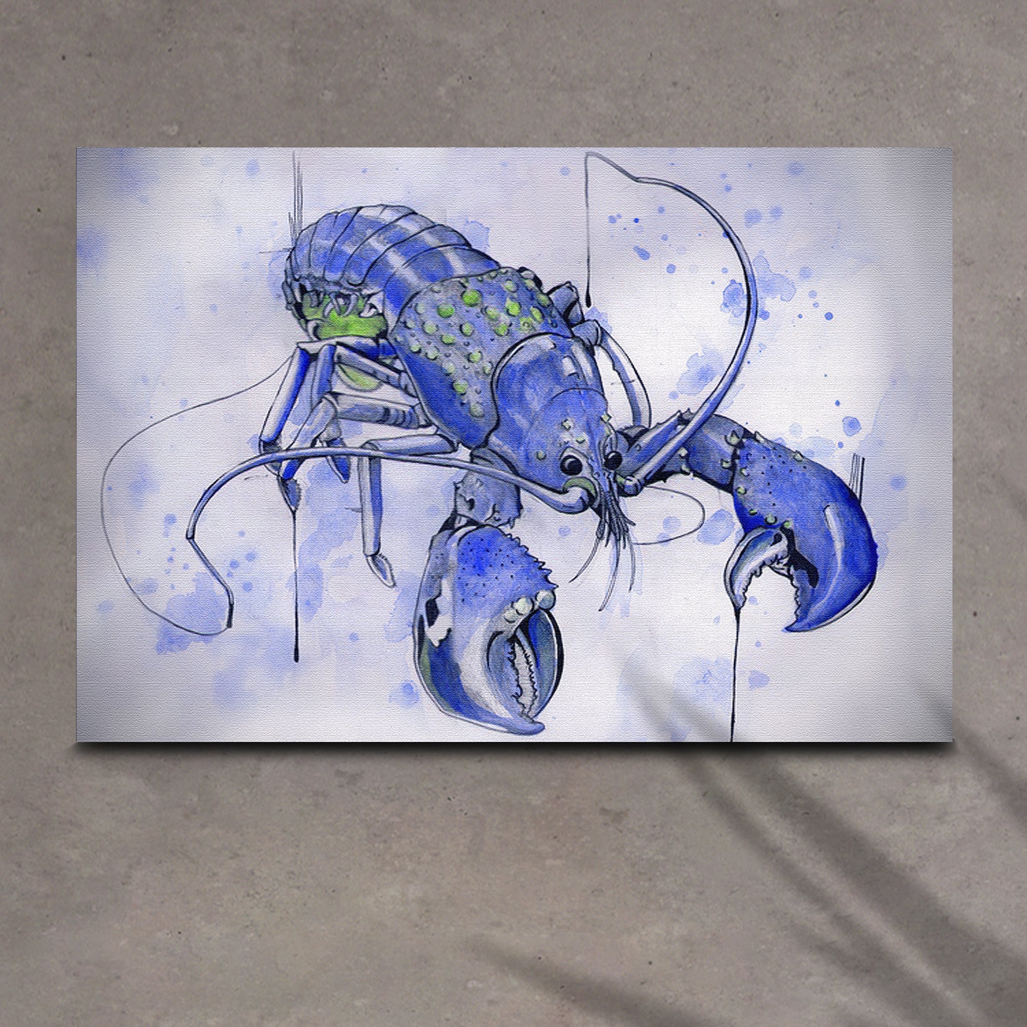 Lobster Watercolor Painting Canvas Wall Art VI - Image 2