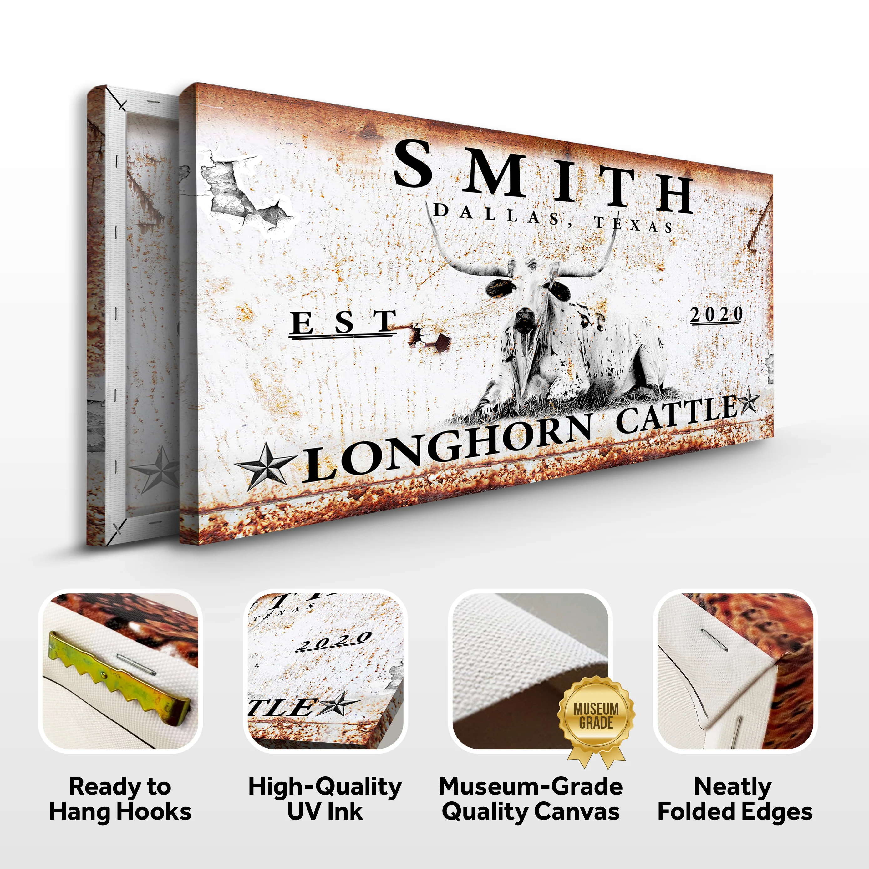 Longhorn Rustic Cattle Sign - Image 4