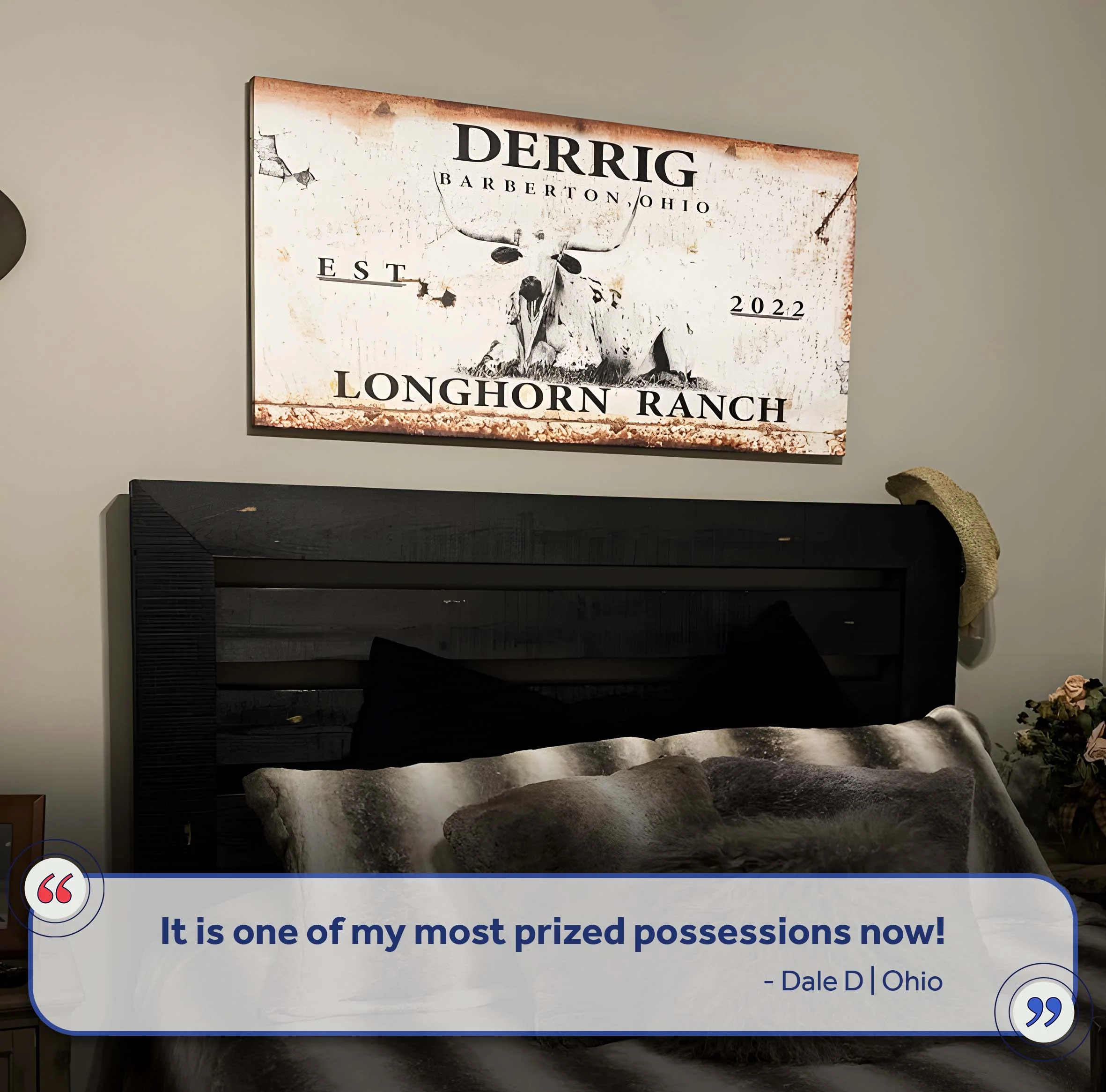 Longhorn Rustic Cattle Sign - Image 7