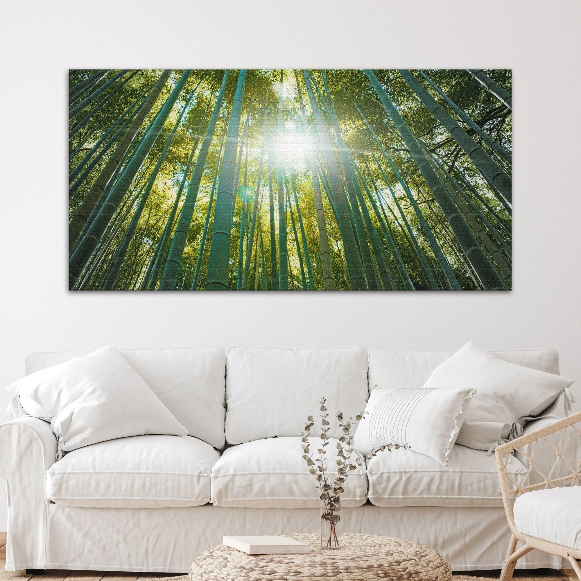 Looking Up Through A Bamboo Forest Canvas Wall Art - Image 3