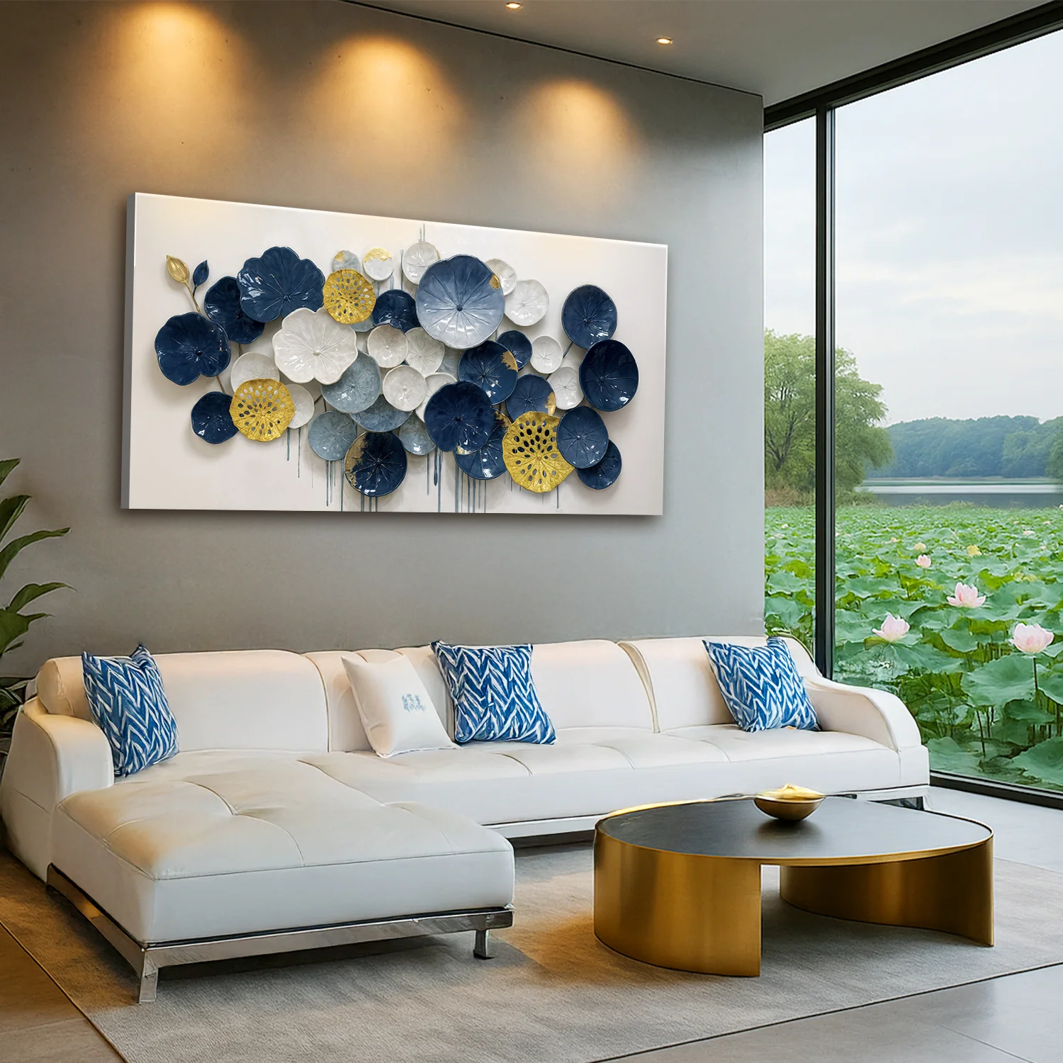 Lotus Leaf Abstract Wall Art VII - Image 2