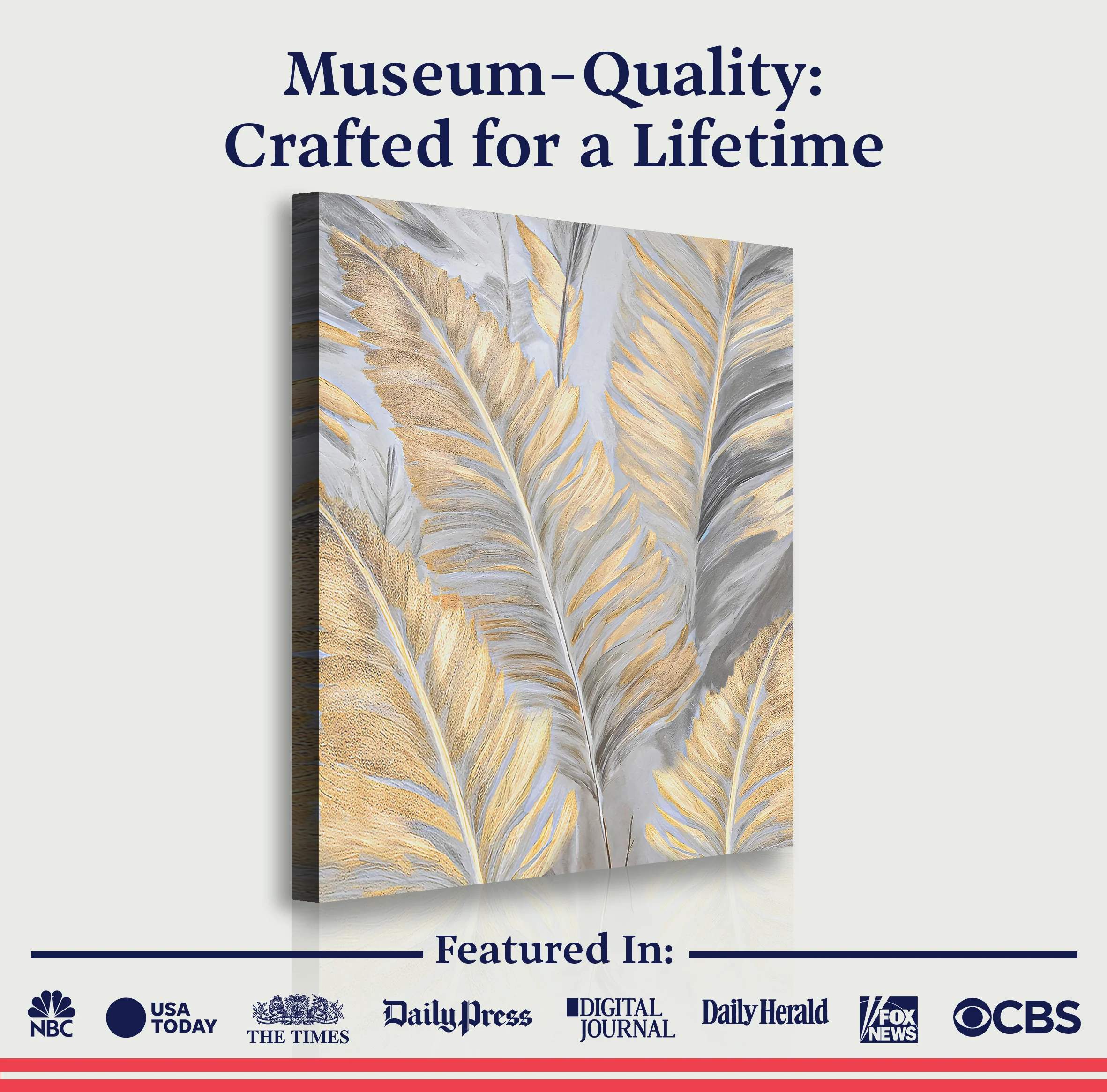 Luxury Gold and Silver Leaf Wall Art - Image 6