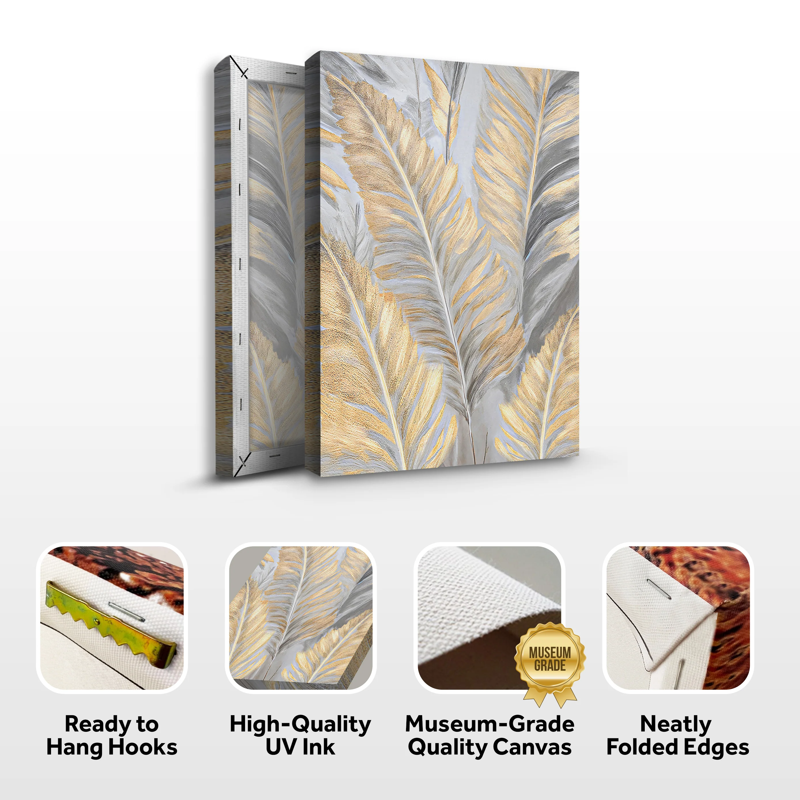 Luxury Gold and Silver Leaf Wall Art - Image 8