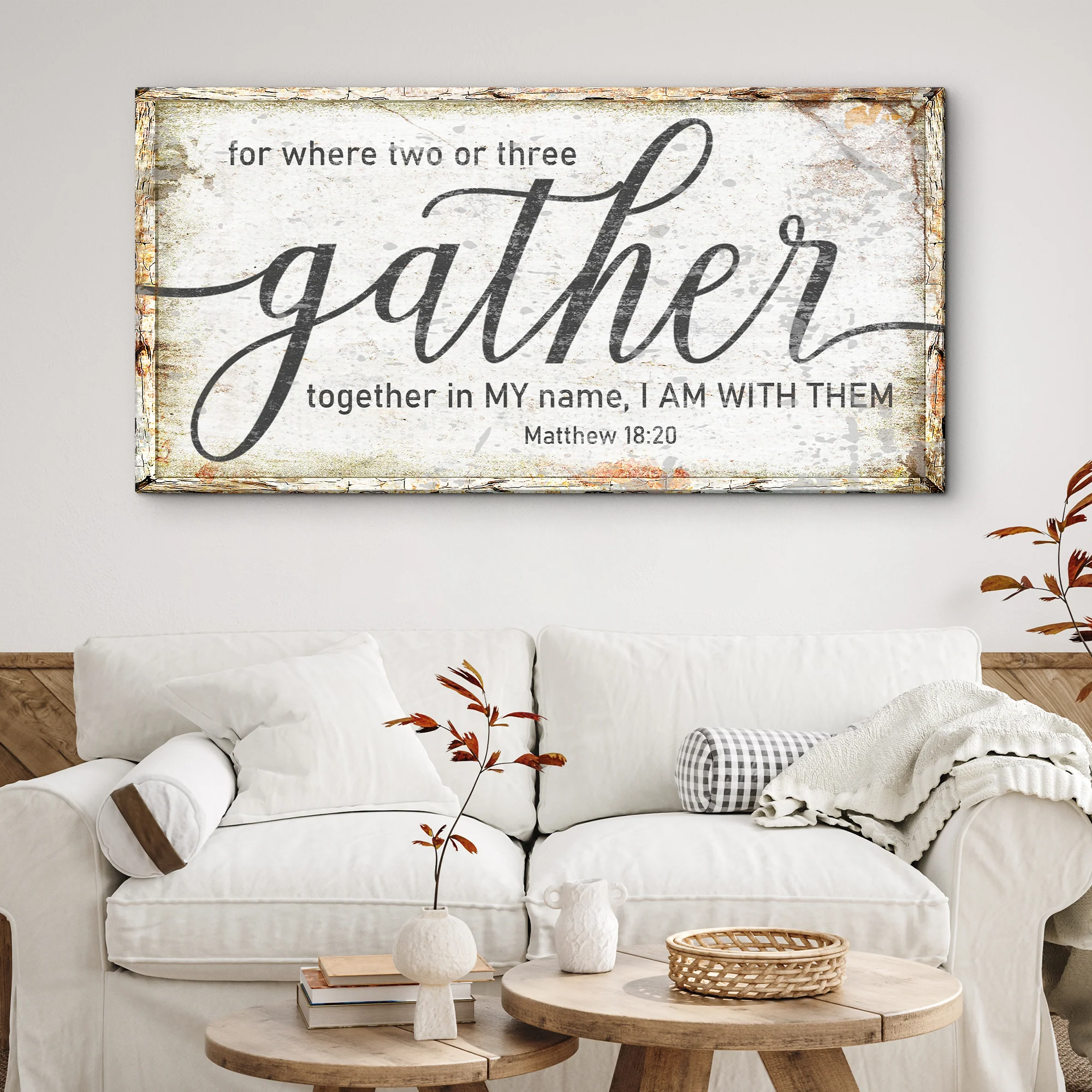 Matthew 18:20: Gather Faith Sign - Image 2
