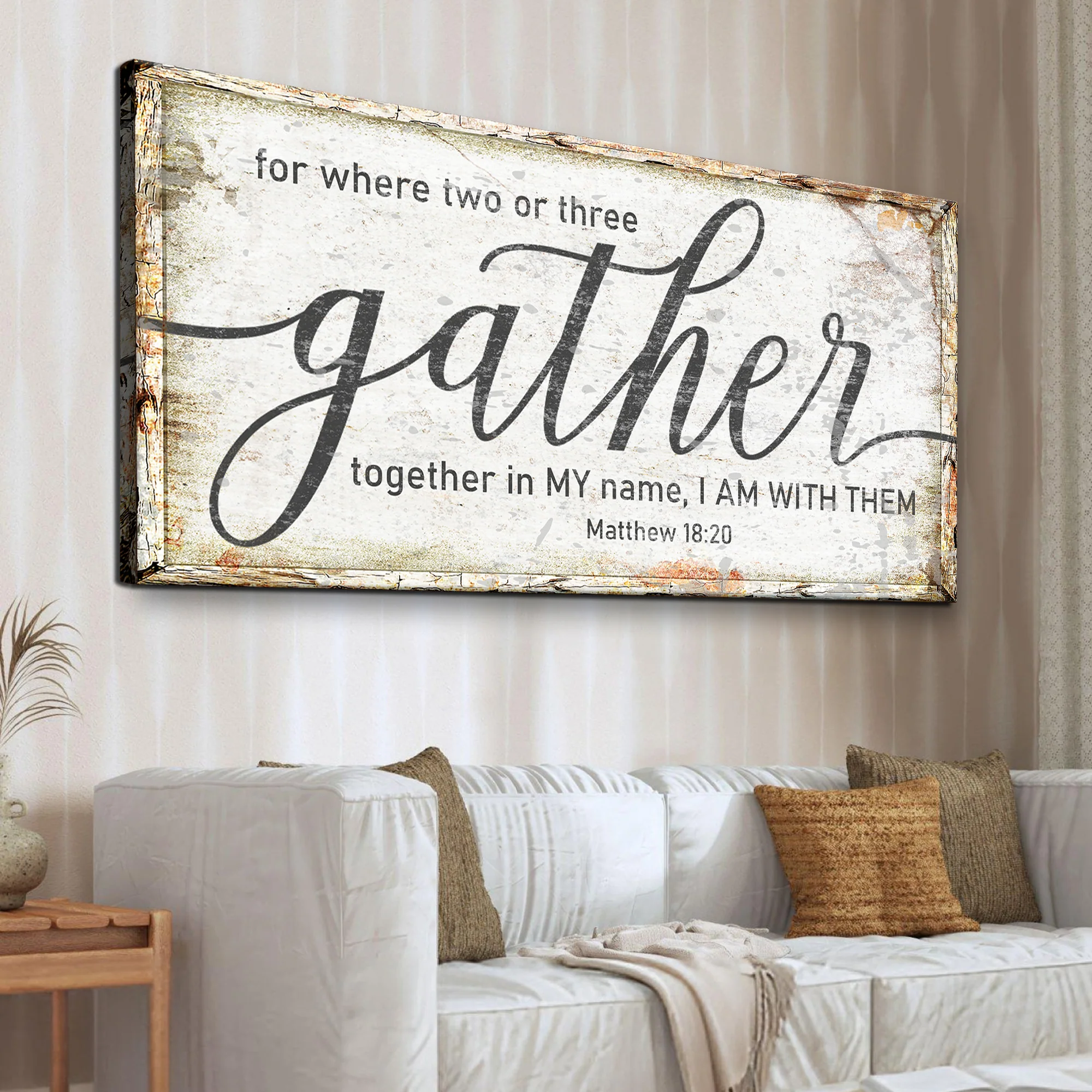Matthew 18:20: Gather Faith Sign - Image 3