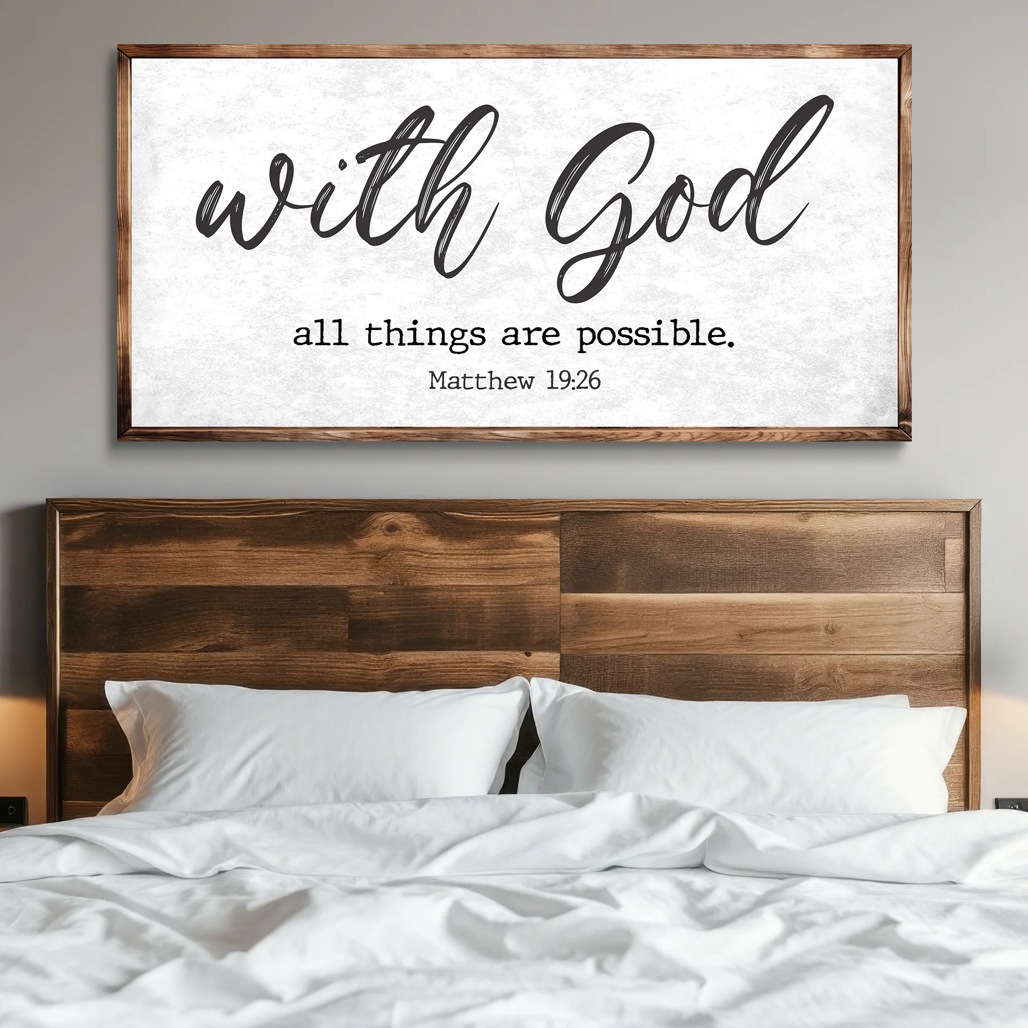 Matthew 19:26 - With God All Things Are Possible Faith Sign - Image 2