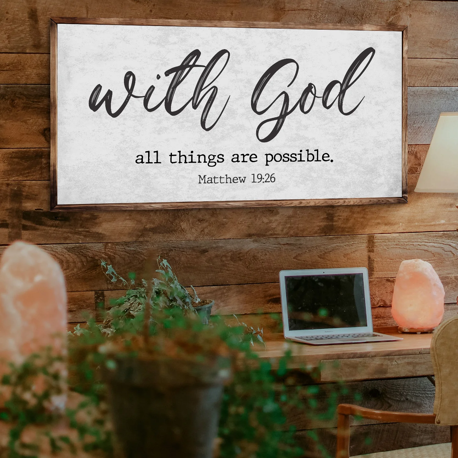Matthew 19:26 - With God All Things Are Possible Faith Sign - Image 3