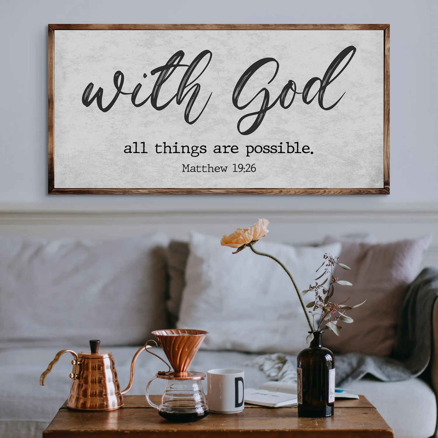 Matthew 19:26 - With God All Things Are Possible Faith Sign - Image 4