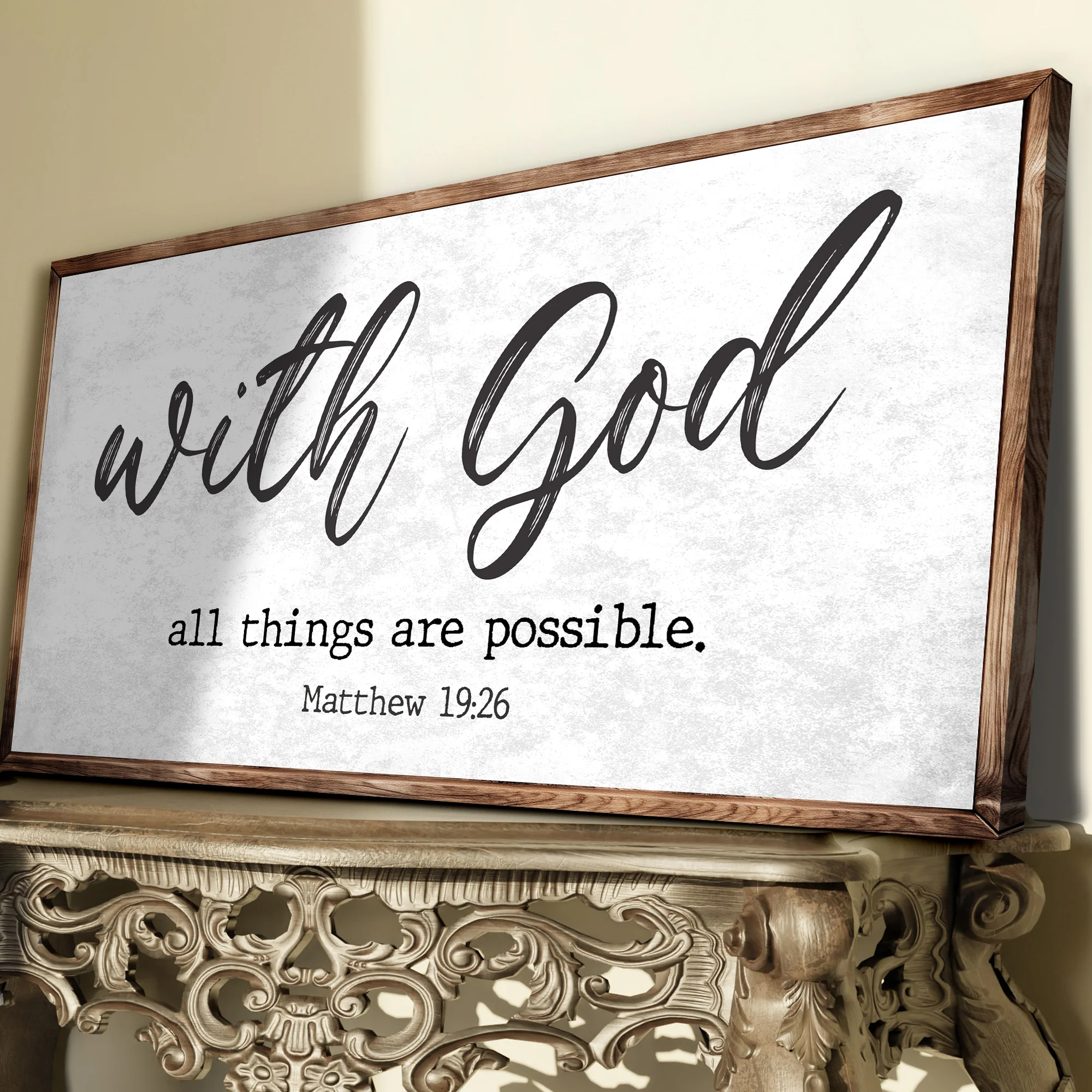 Matthew 19:26 - With God All Things Are Possible Faith Sign - Image 5
