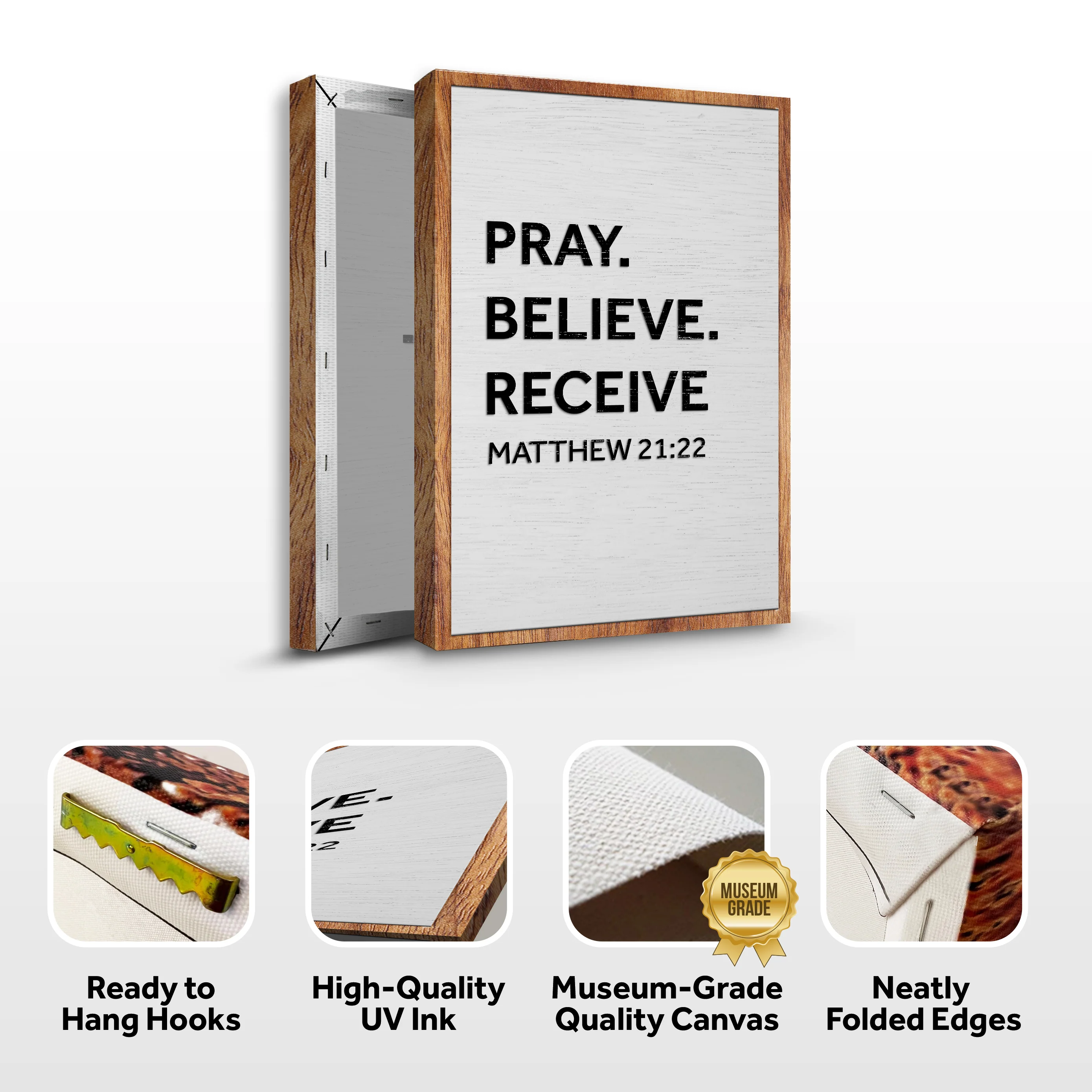 Matthew 21:22 - Pray Believe Receive Faith Sign - Image 8