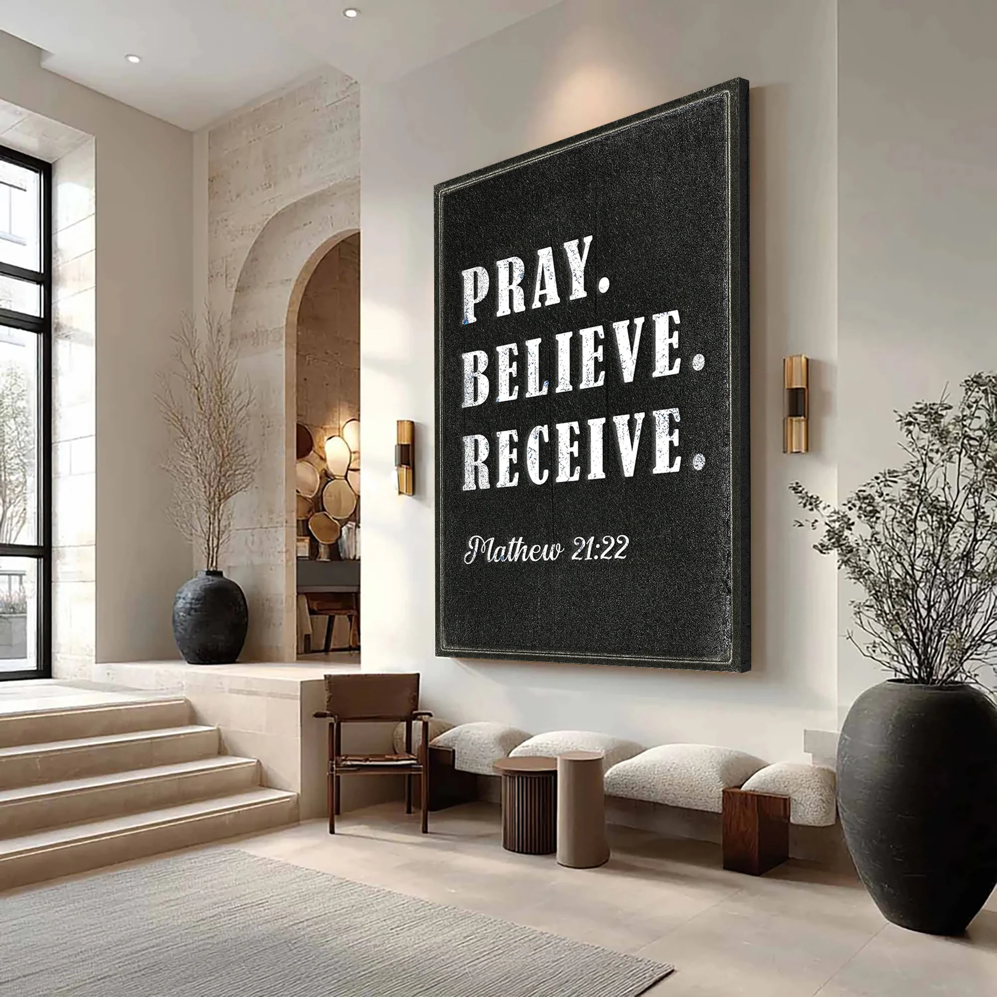 Matthew 21:22 - Pray Believe Receive Faith Sign IV - Image 2