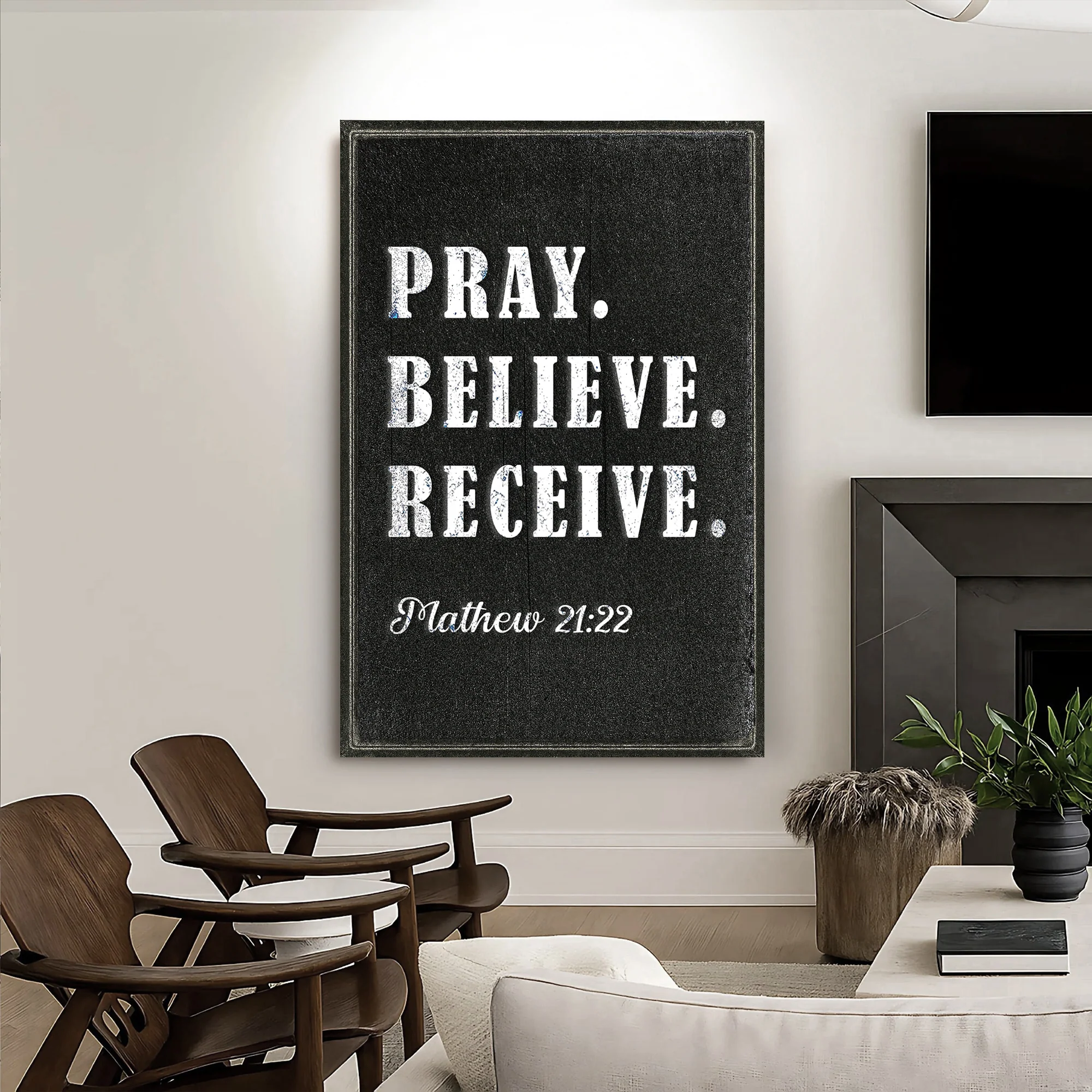 Matthew 21:22 - Pray Believe Receive Faith Sign IV - Image 3