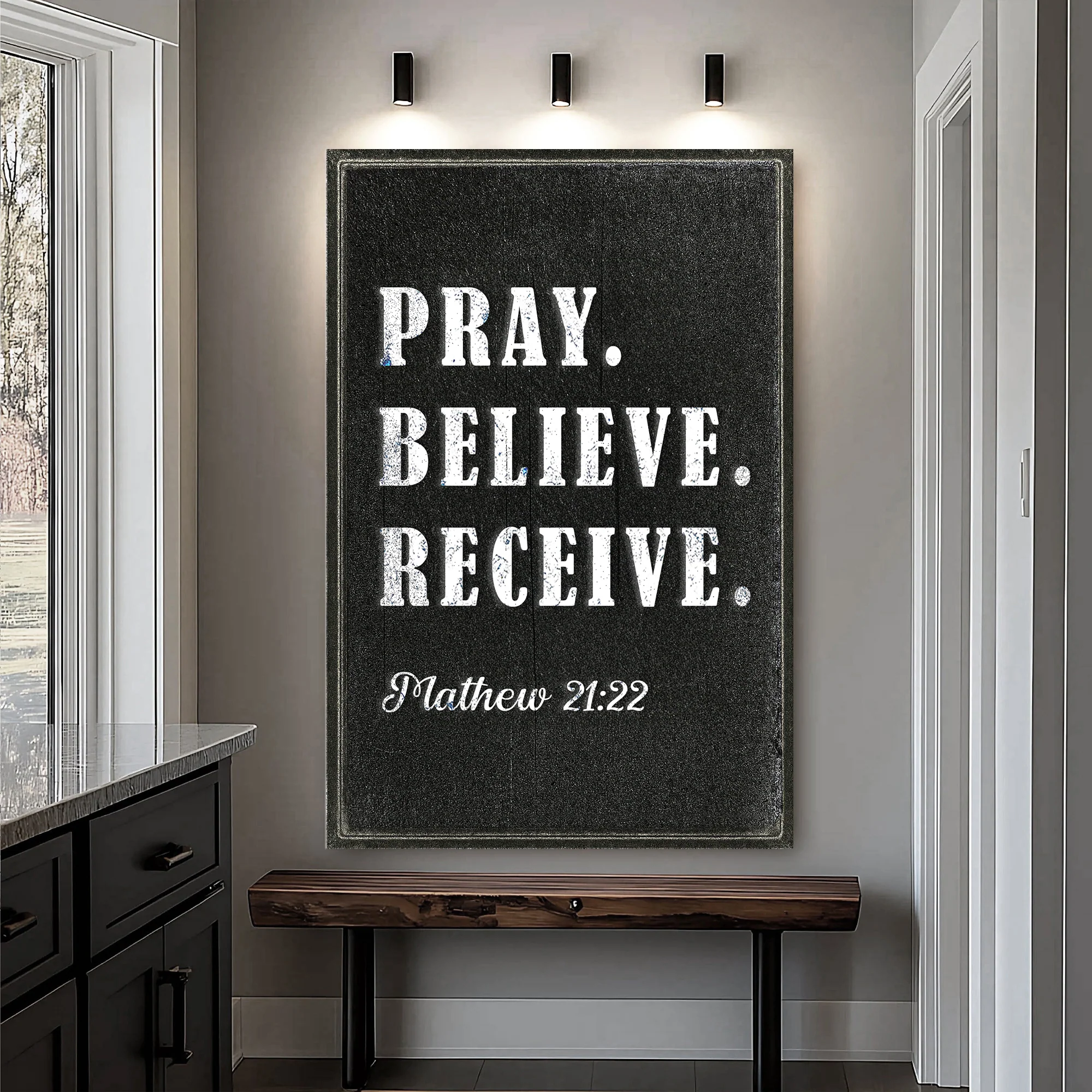 Matthew 21:22 - Pray Believe Receive Faith Sign IV - Image 4