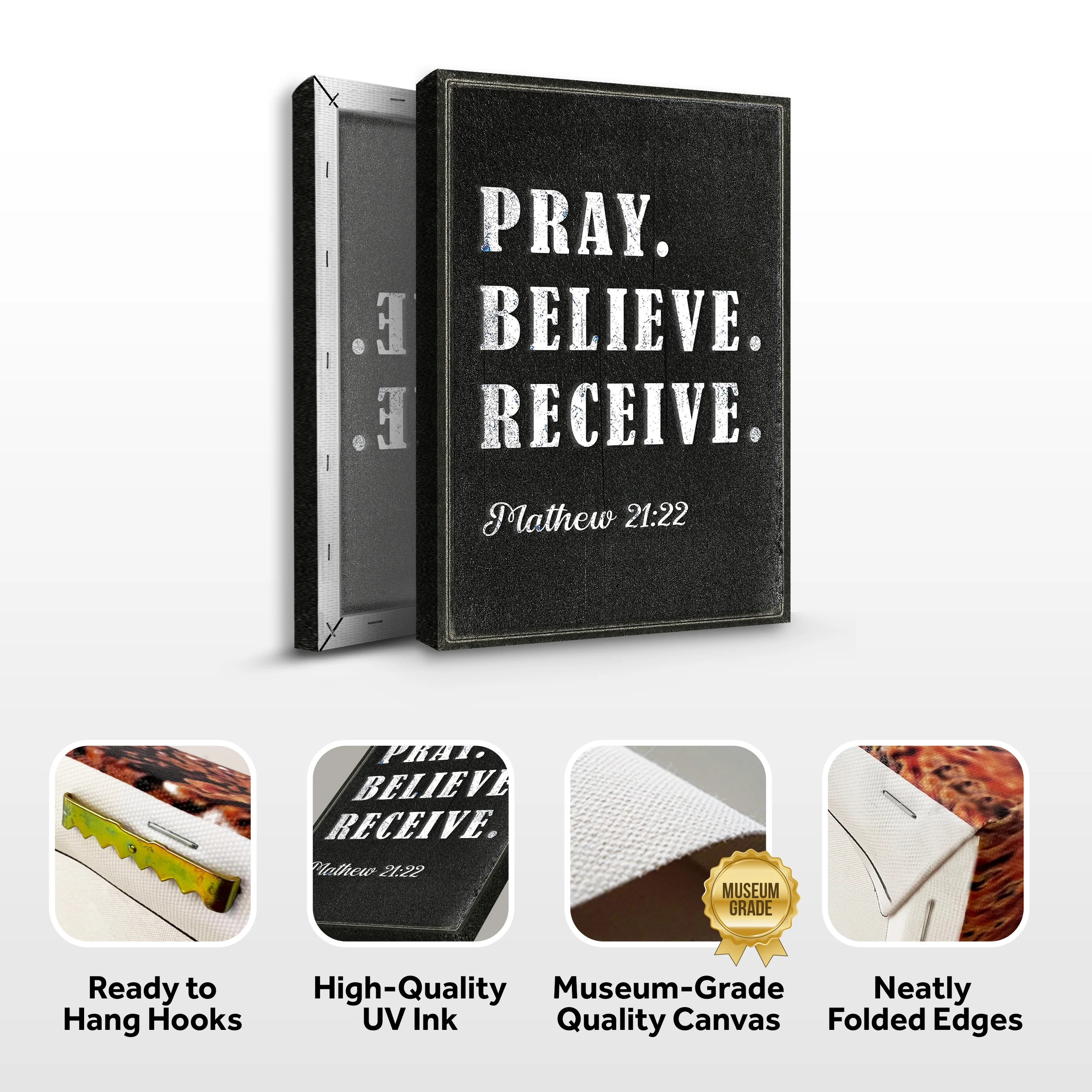Matthew 21:22 - Pray Believe Receive Faith Sign IV - Image 8