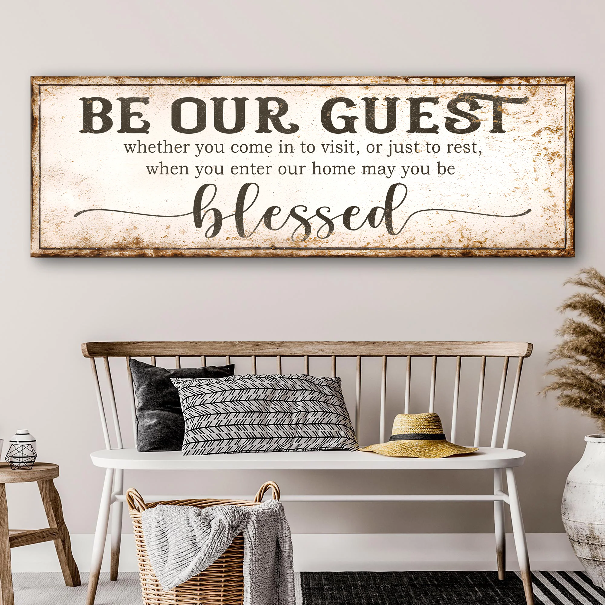 May You Be Blessed Be Our Guest Entryway Sign II