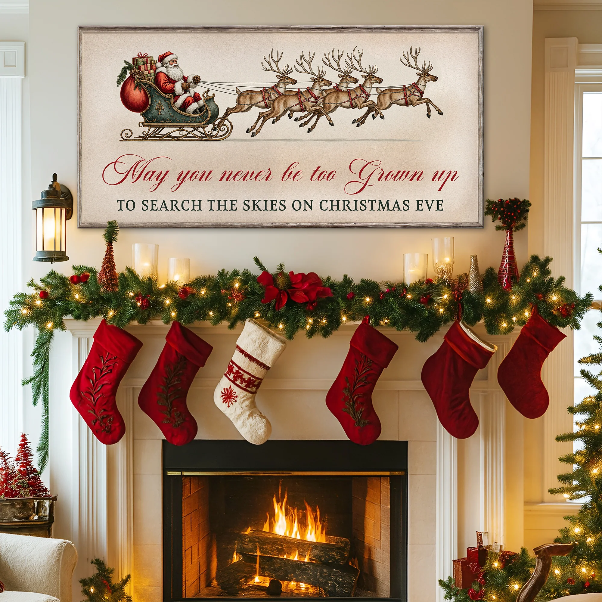 May You Never Be Too Grown Up To Search The Skies On Christmas Eve Sign III - Image 5