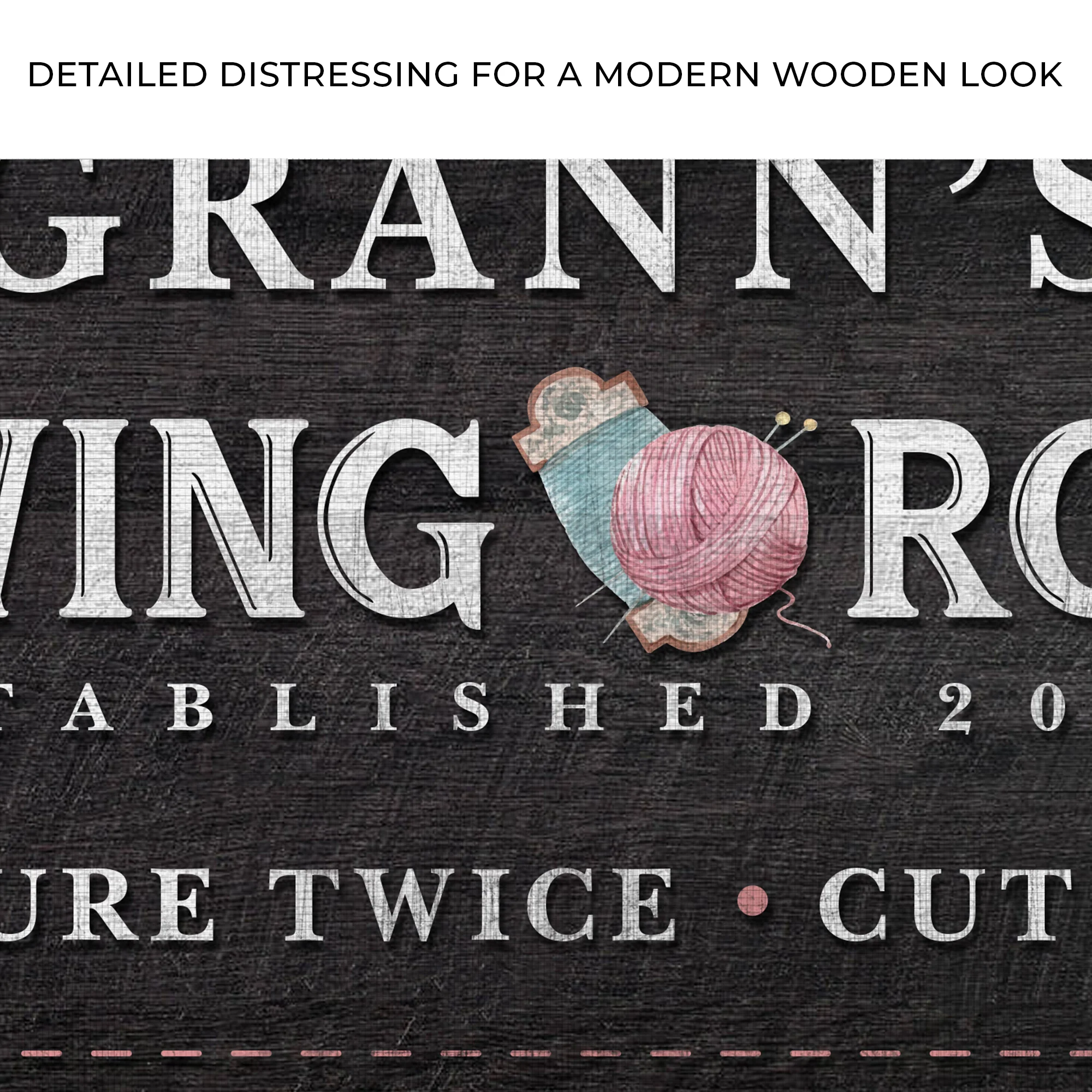 Measure Once Cut Twice Sewing Room Sign - Image 4