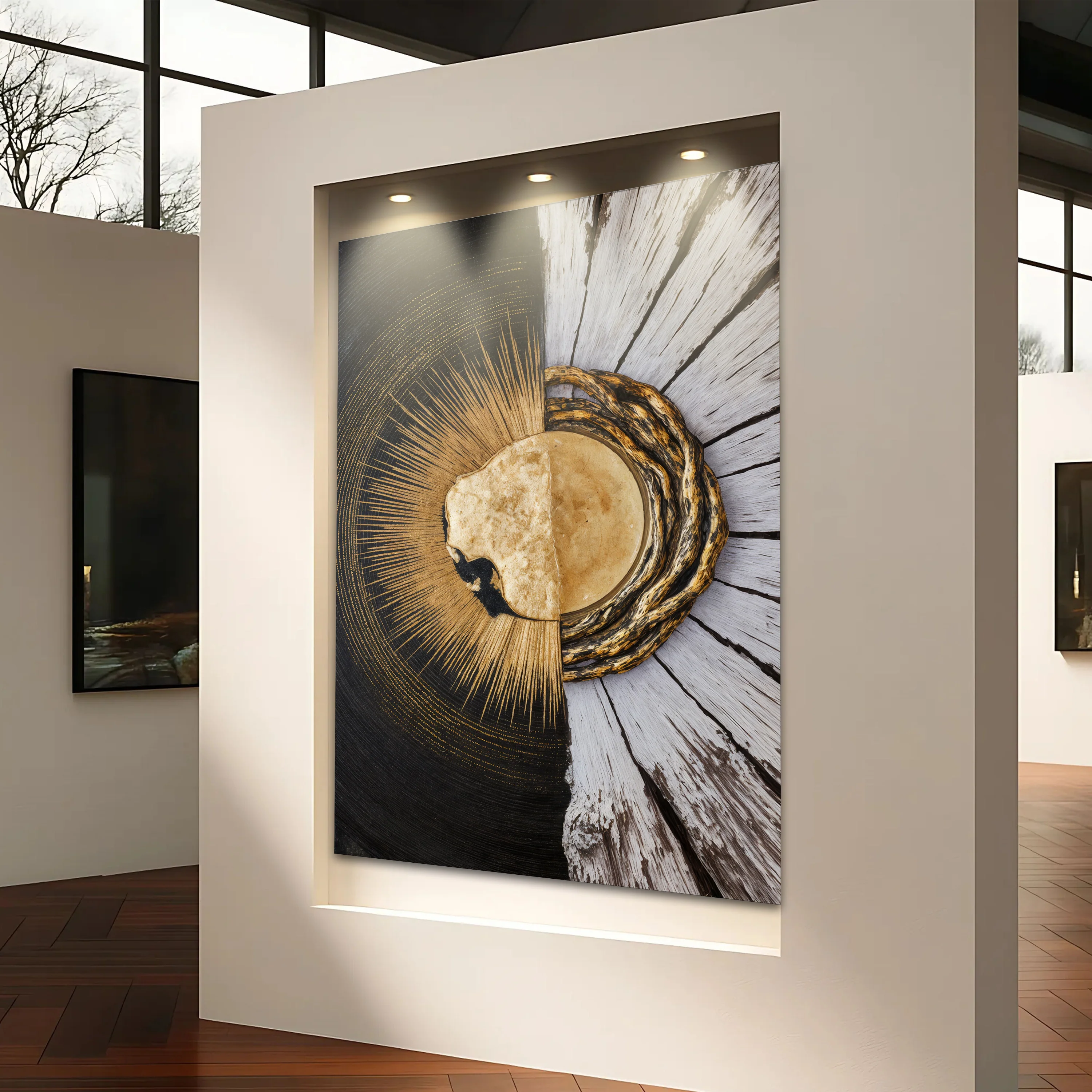 Metallic Gold Sunburst Wall Art - Image 4