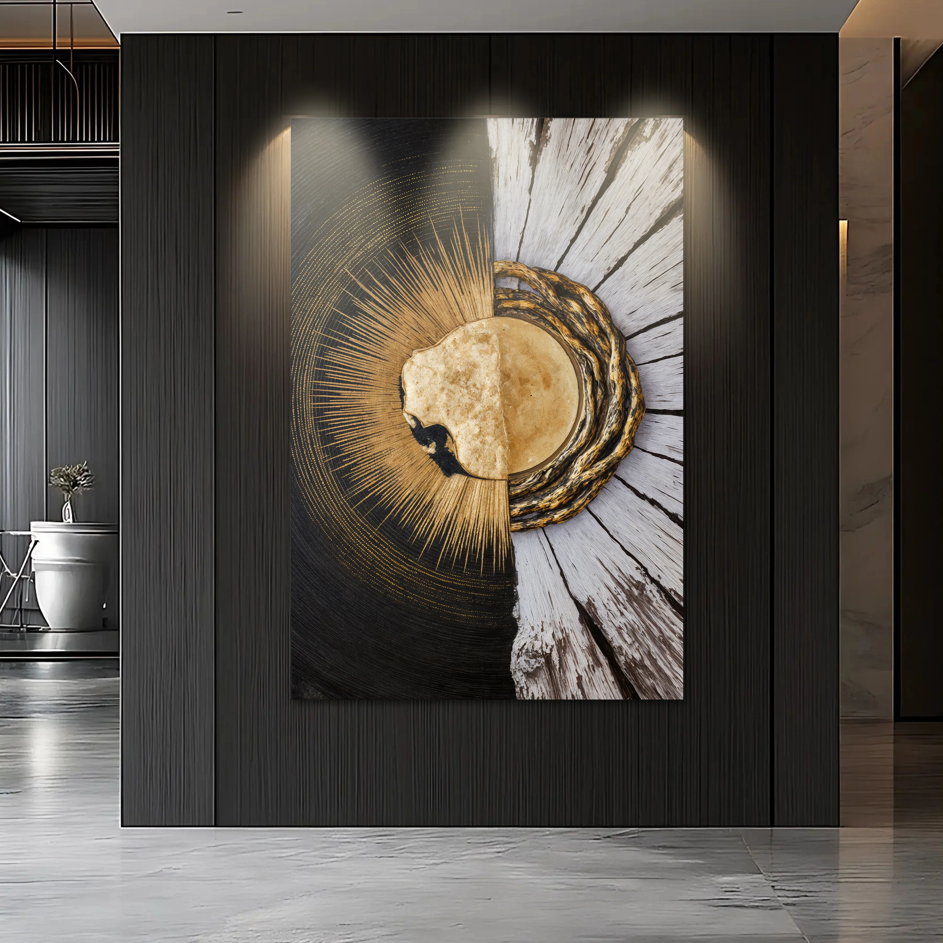 Metallic Gold Sunburst Wall Art - Image 5