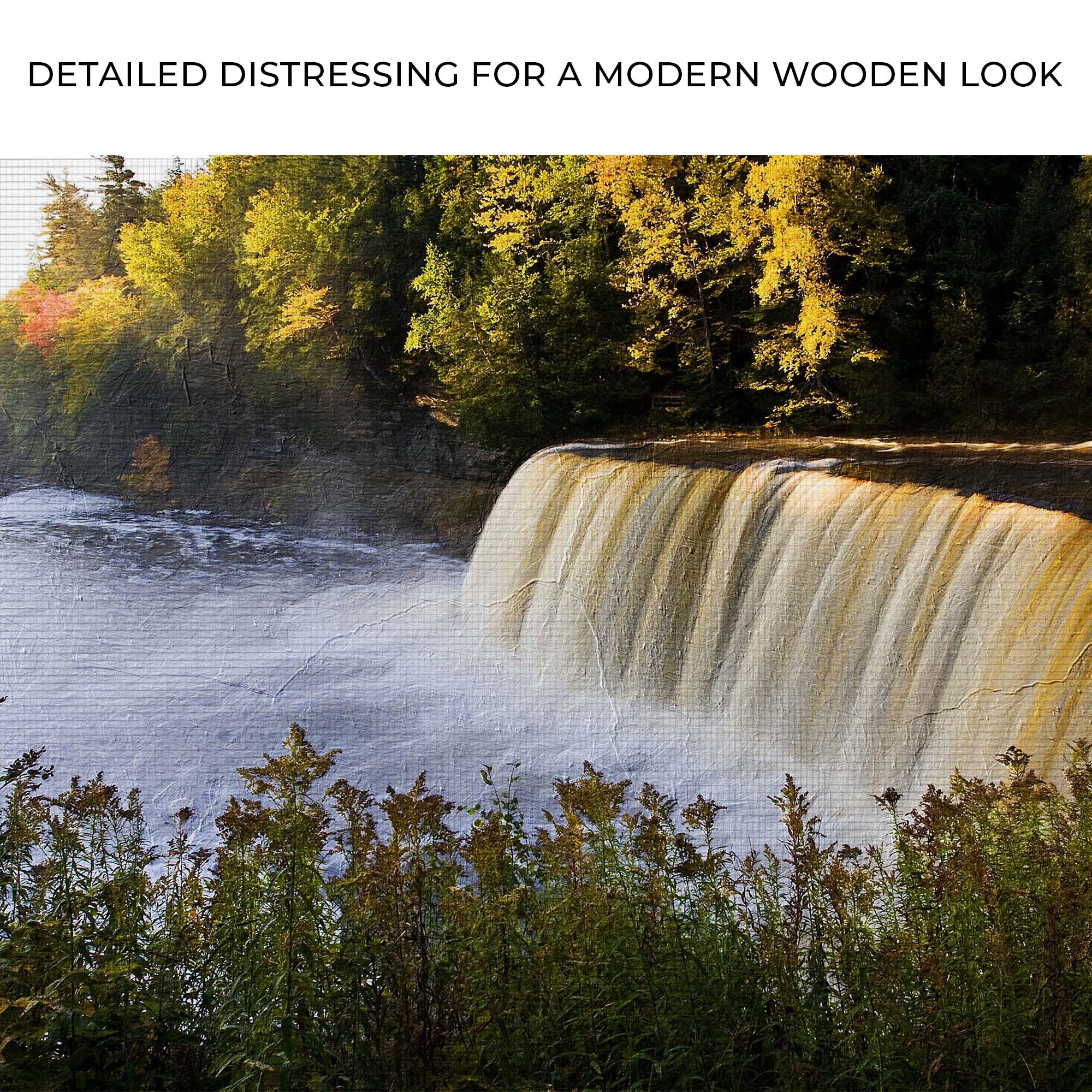 Michigan Autumn Waterfall Rapids Canvas Wall Art - Image 4