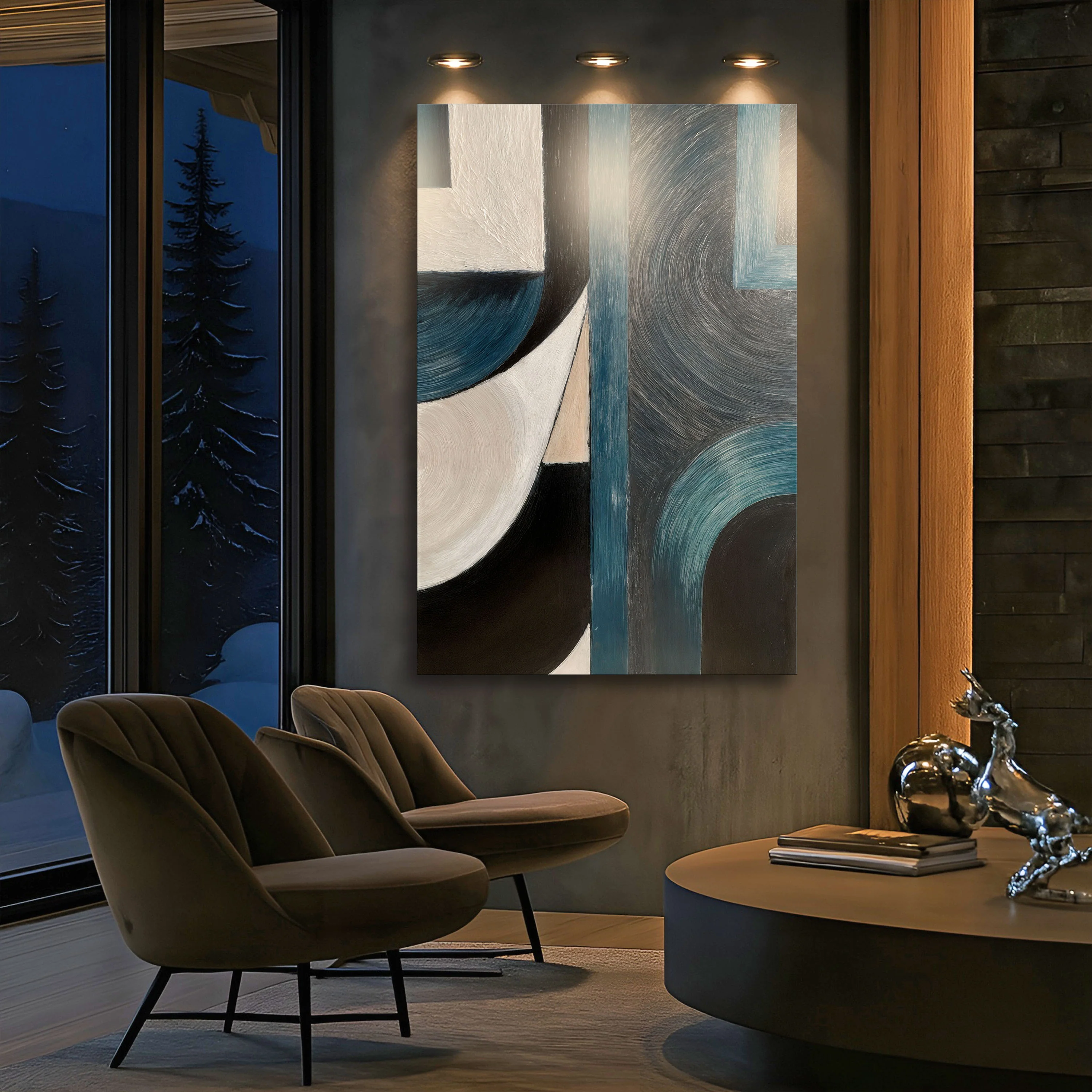 Midnight Current Abstract Wall Art - Image 5