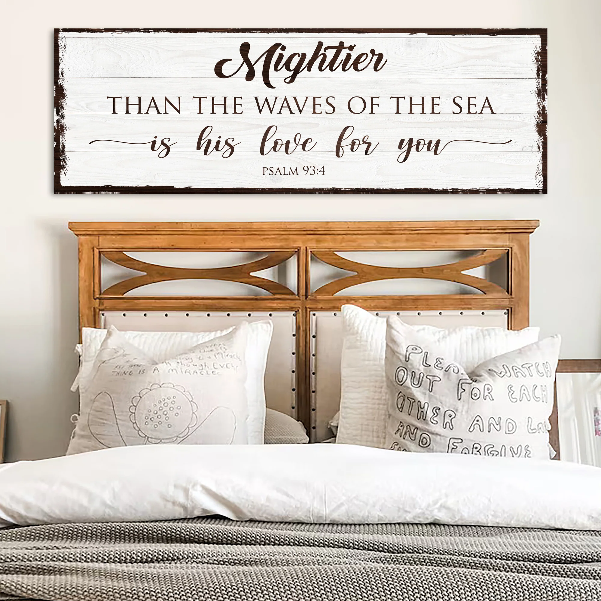 Mightier Than the Waves of the Sea Psalm 93:4 Faith Sign - Image 2