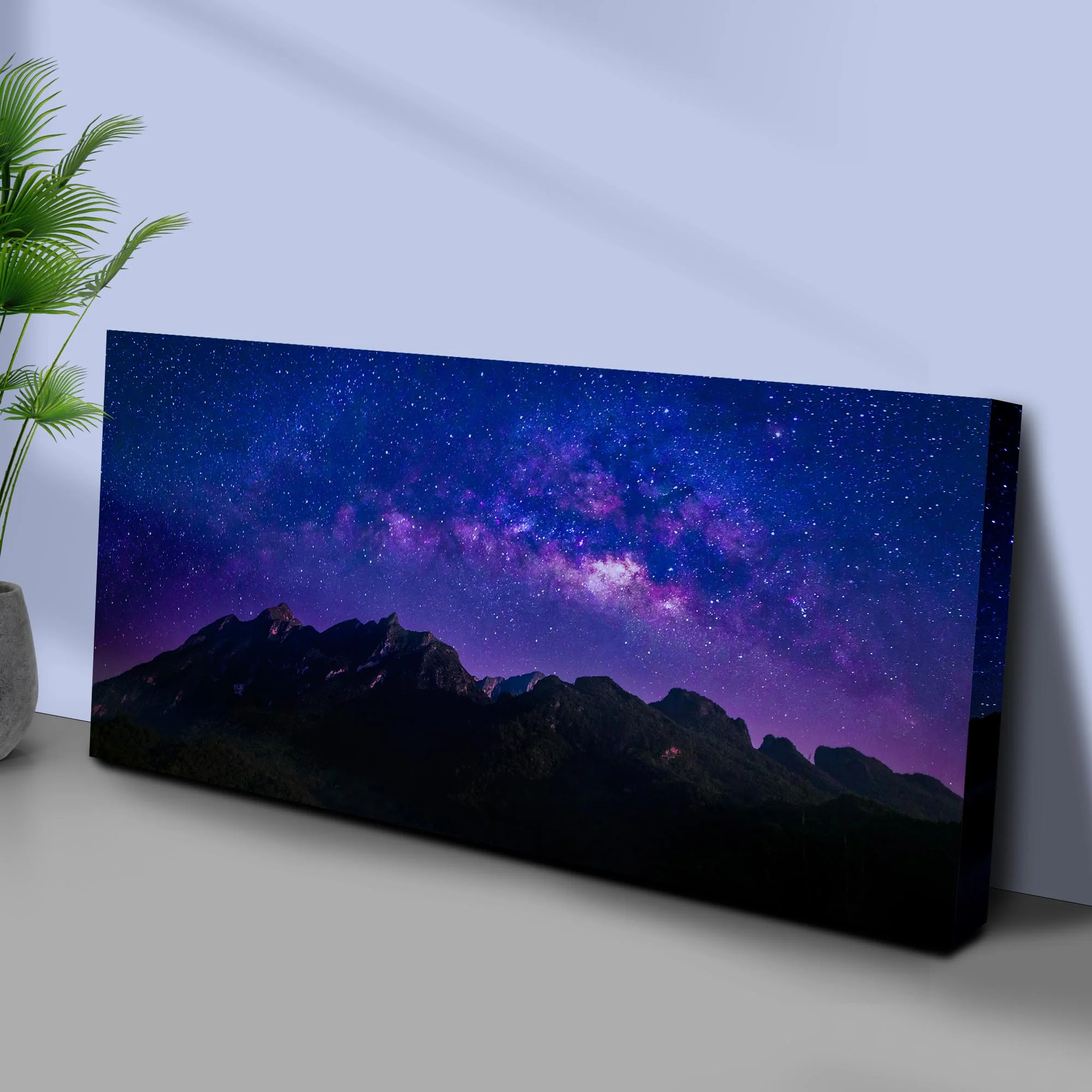 Milky Way Mountain Canvas Wall Art - Image 2