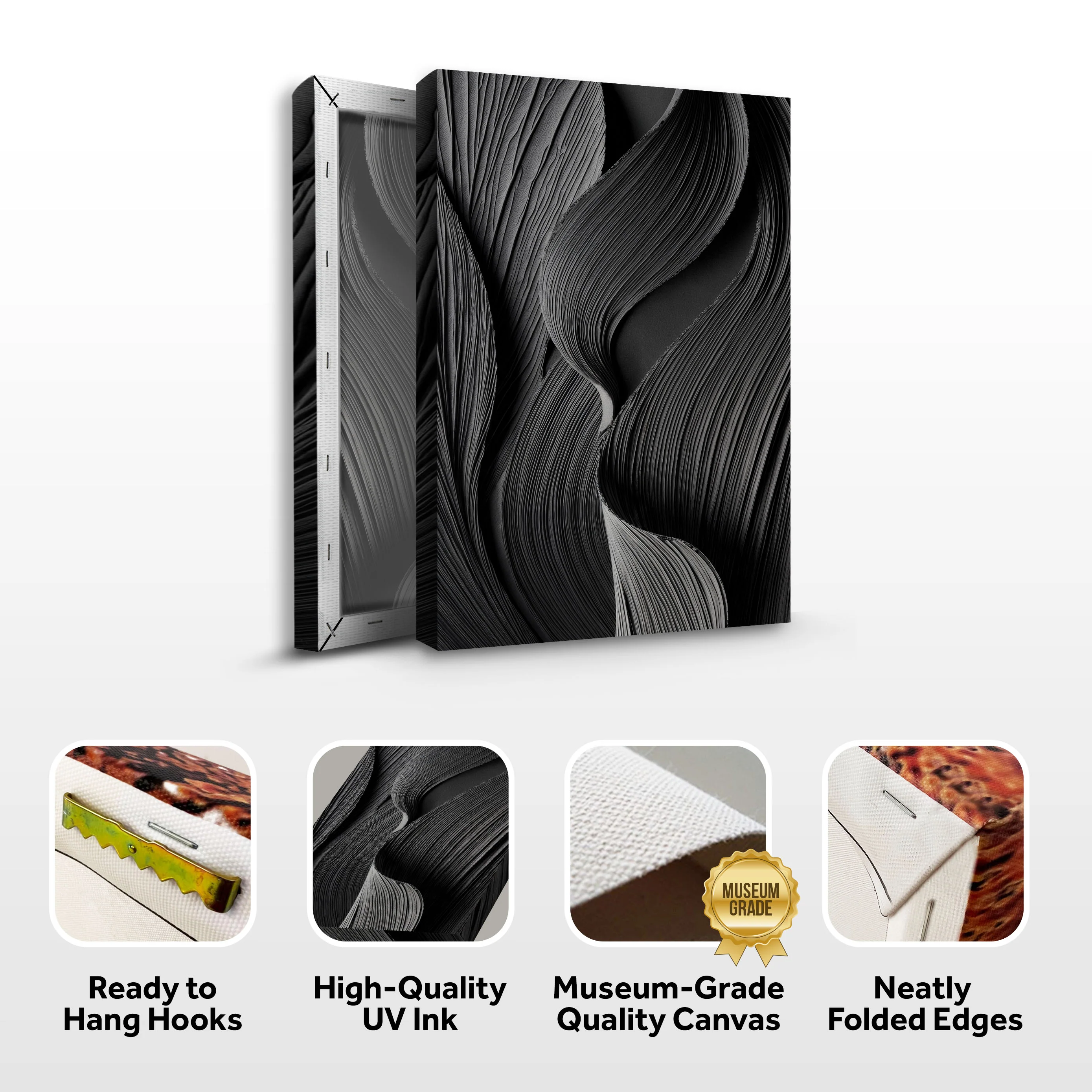 Minimalist Black Monochromatic Wall Art - Image 8