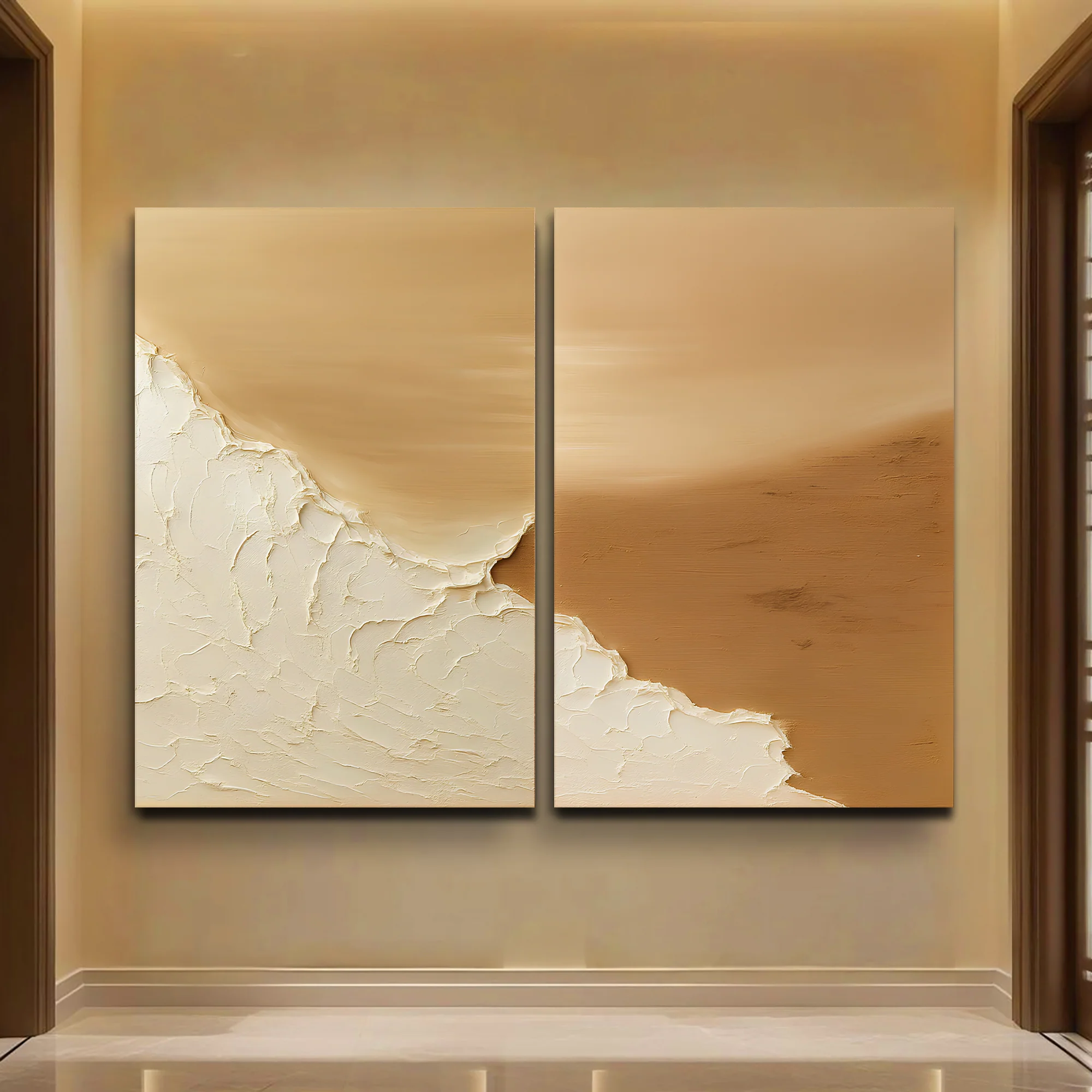 Minimalist Ebb and Flow Seascape Duo Wall Art