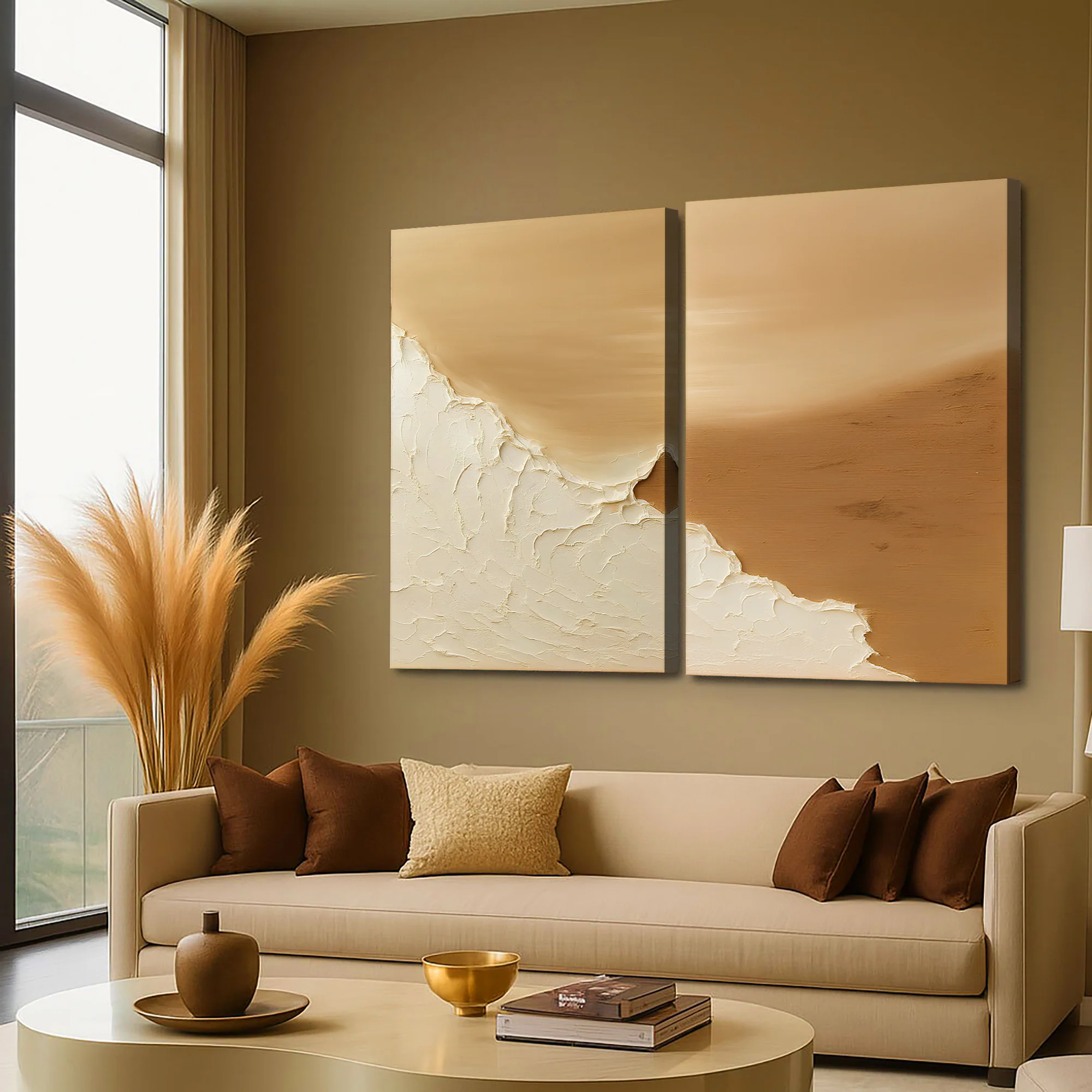 Minimalist Ebb and Flow Seascape Duo Wall Art - Image 4