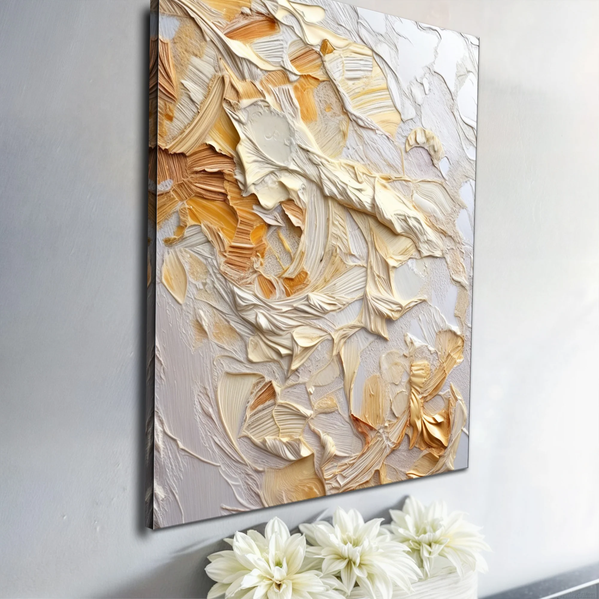 Minimalist Wave Abstract Impasto Wall Art - Image 4