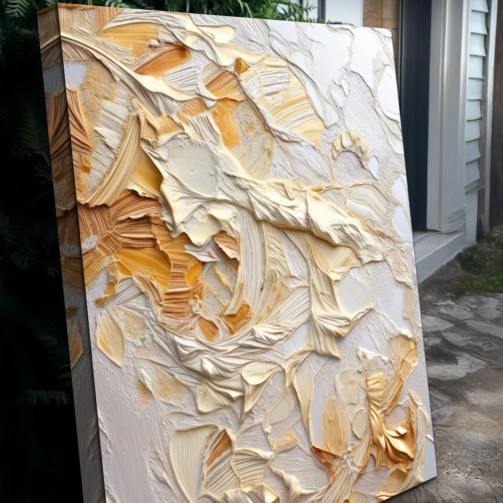 Minimalist Wave Abstract Impasto Wall Art - Image 5