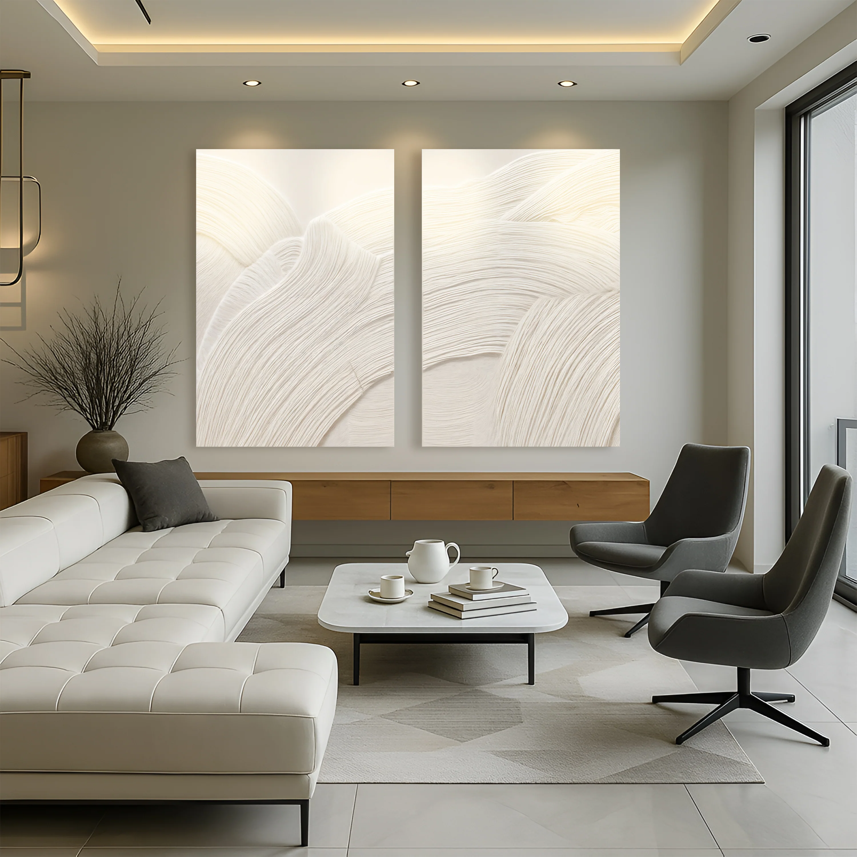 Minimalist Waves Duo Wall Art - Image 3
