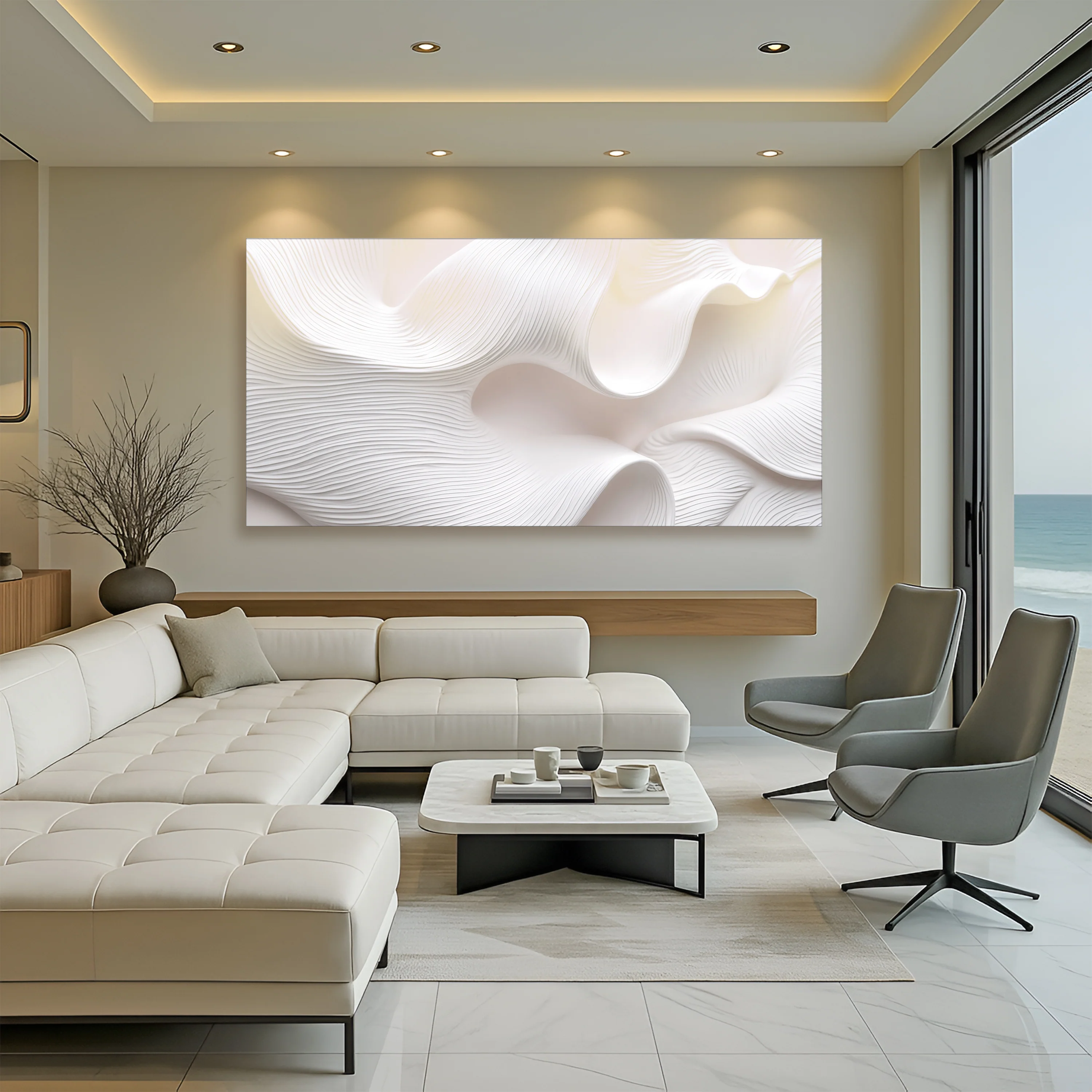 Minimalist Waves Wall Art II - Image 3
