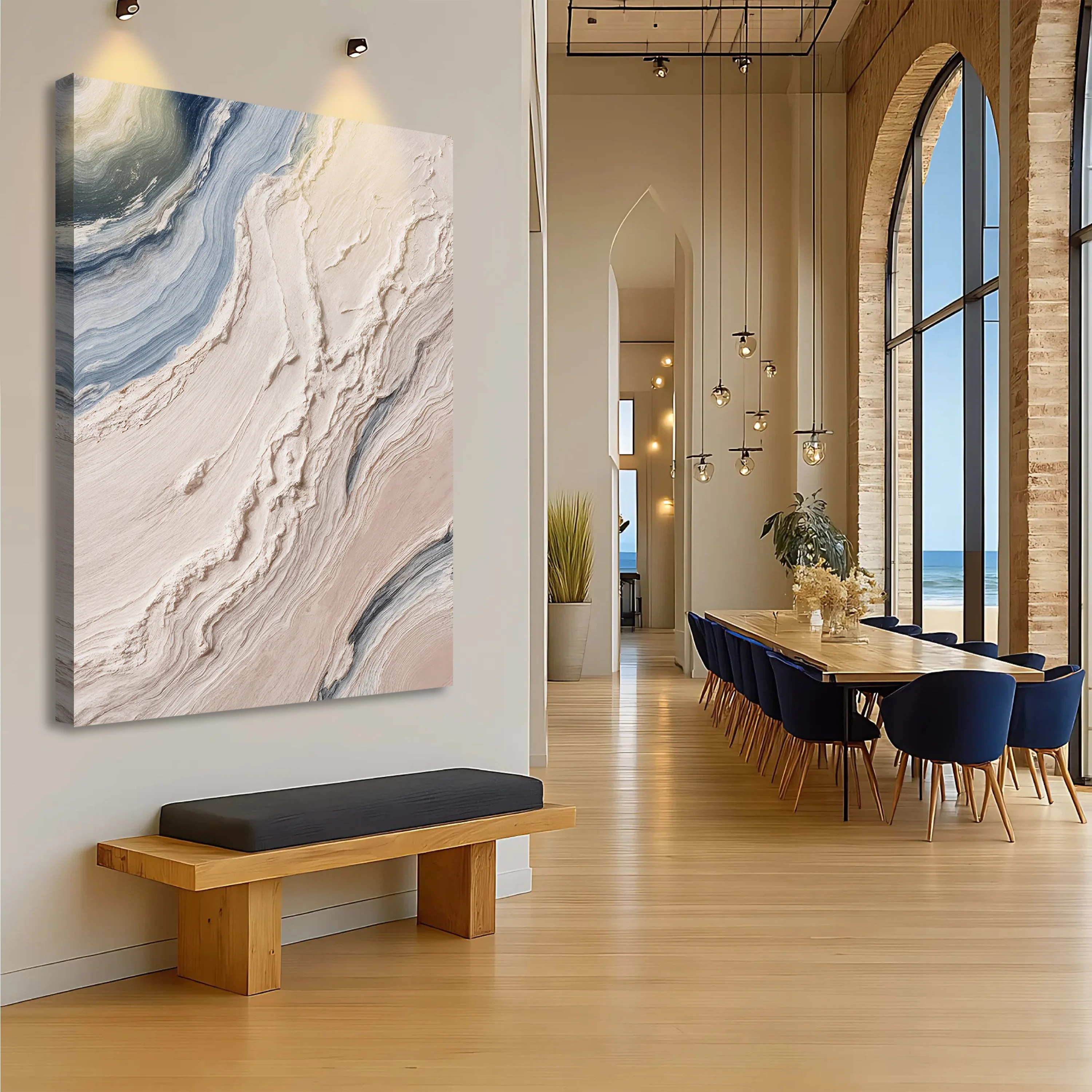 Minimalist Waves Wall Art III - Image 2