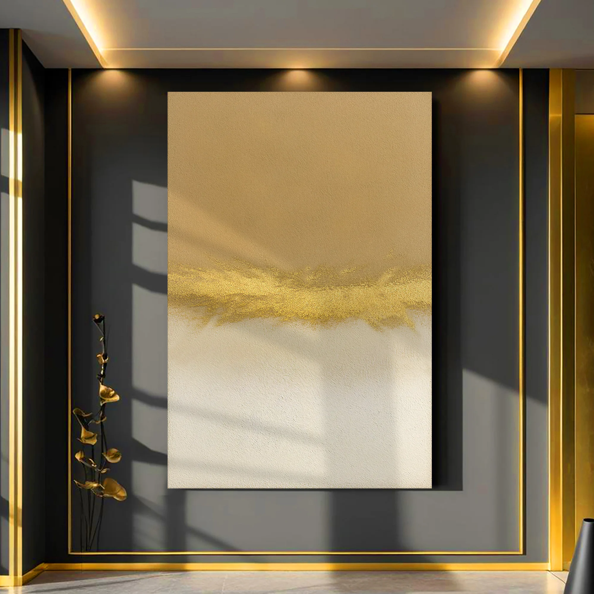 Minimalist White And Gold Wall Art - Image 5