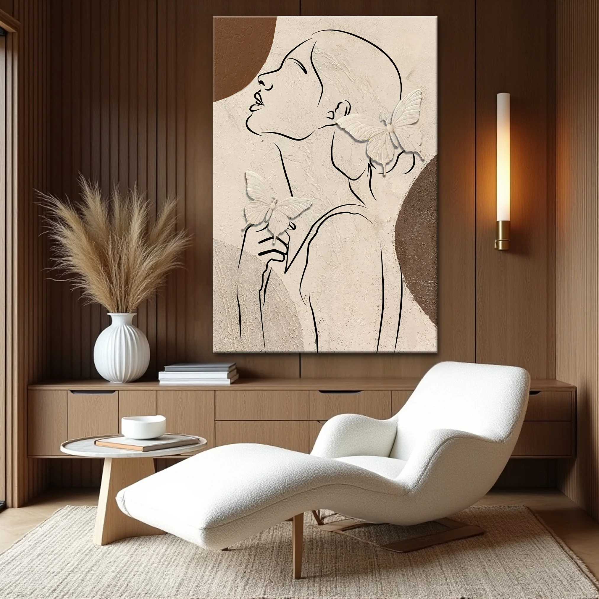 Minimalist Woman Line Art Canvas Wall Art - Image 3