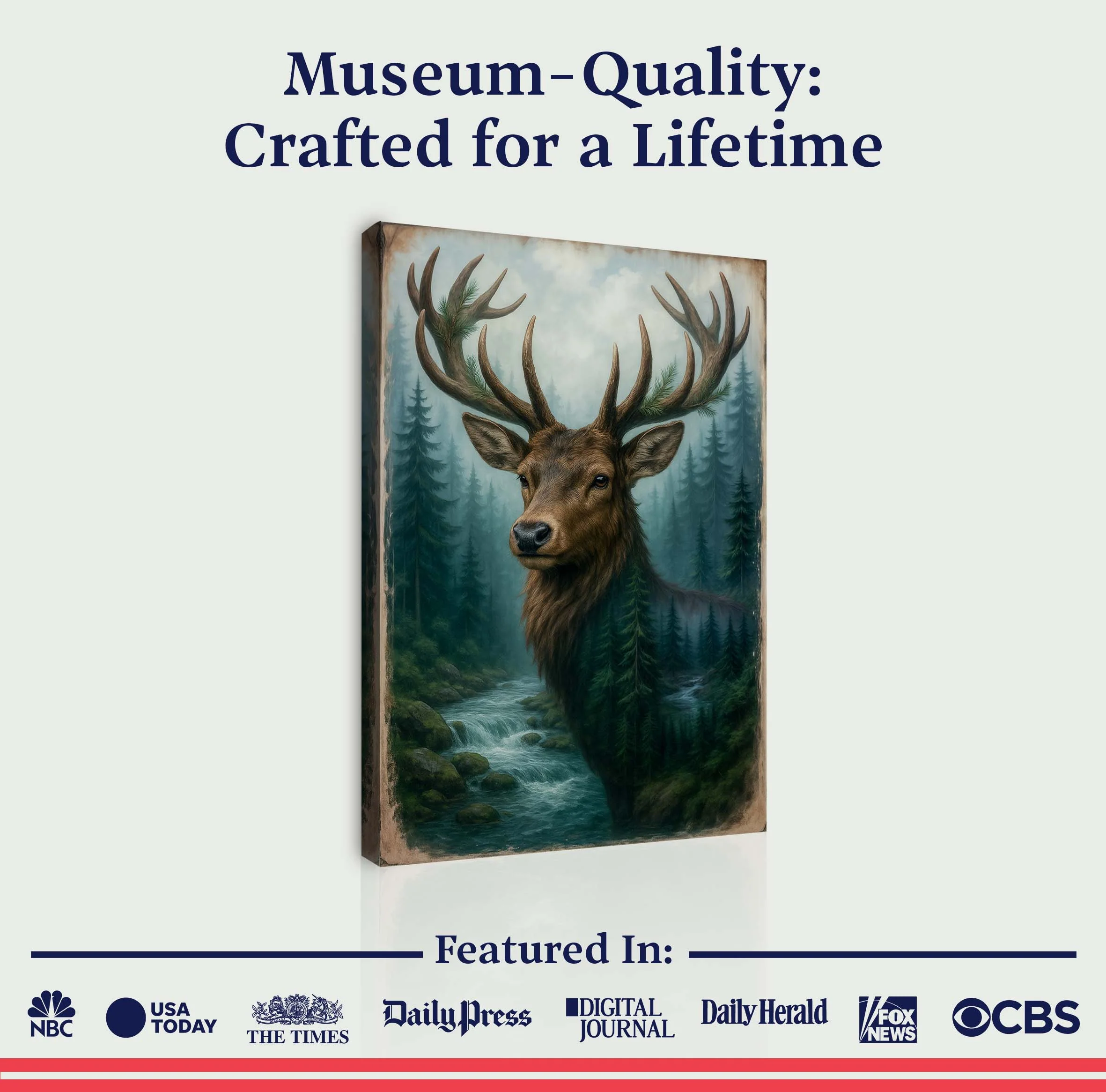Misty Stag Double Exposure Wall Art - Image 6