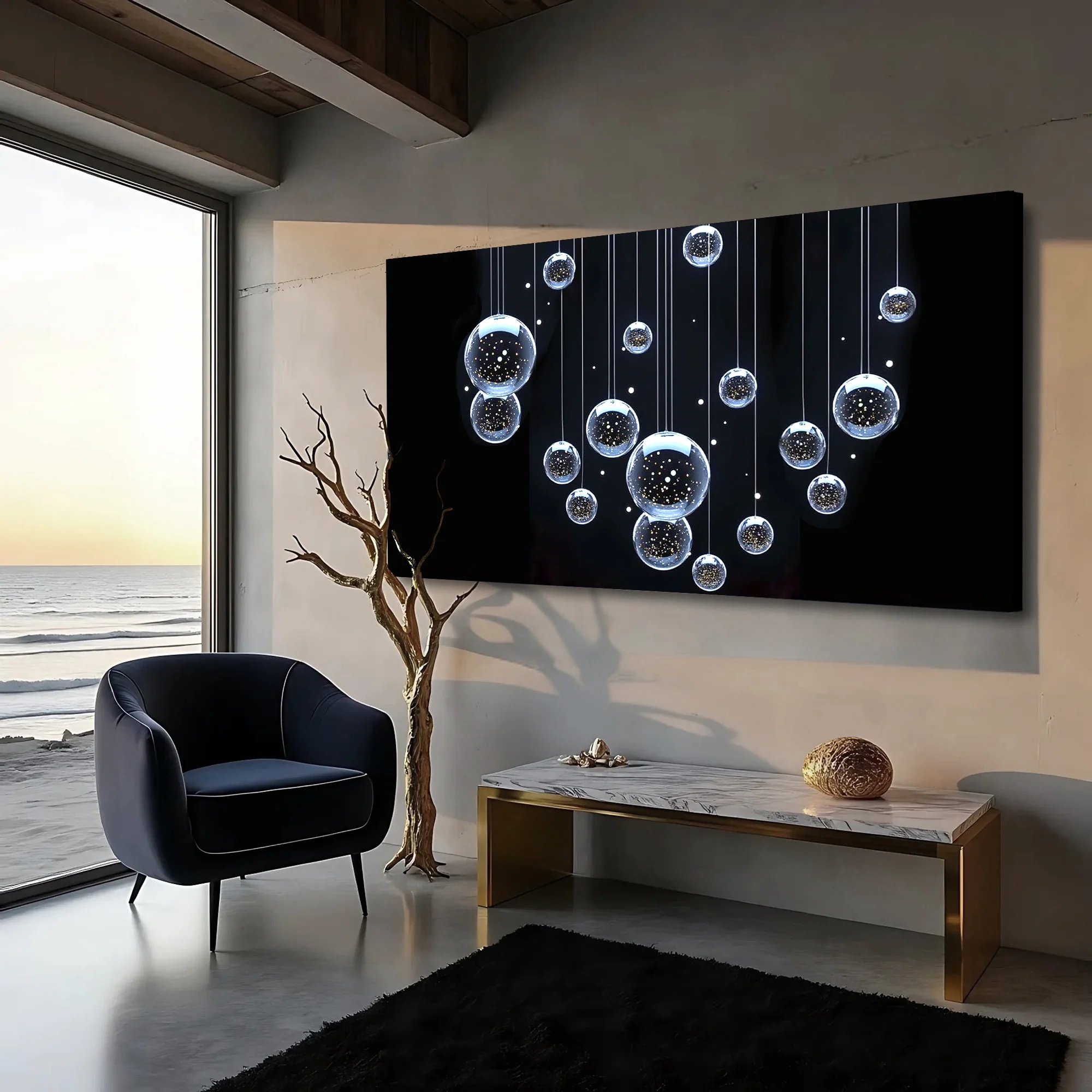 Modern Abstract Bubbles Wall Art - Image 2