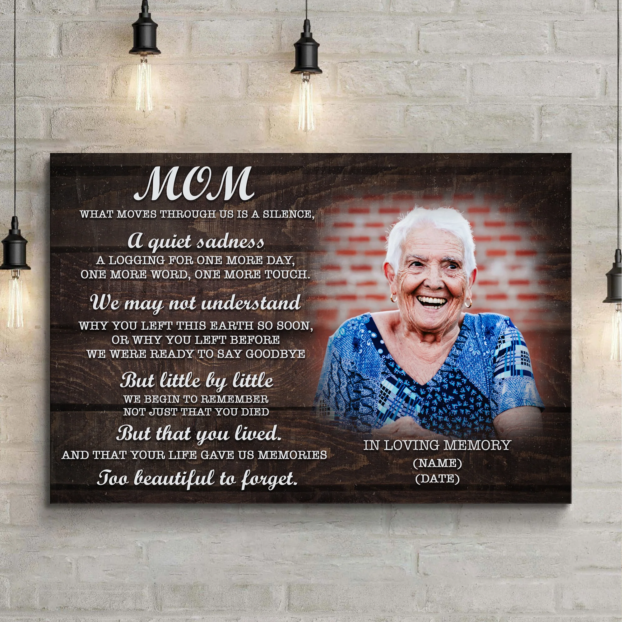 Mom, You're Too Beautiful To Forget Happy Mother's Day Sign - Image 3
