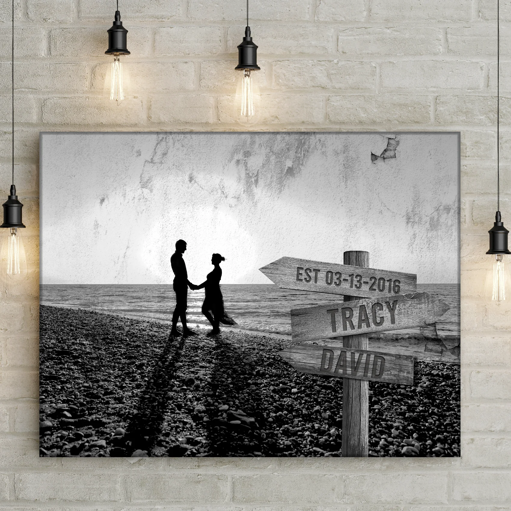 Monochrome Sunset Couple Sign - Image 6