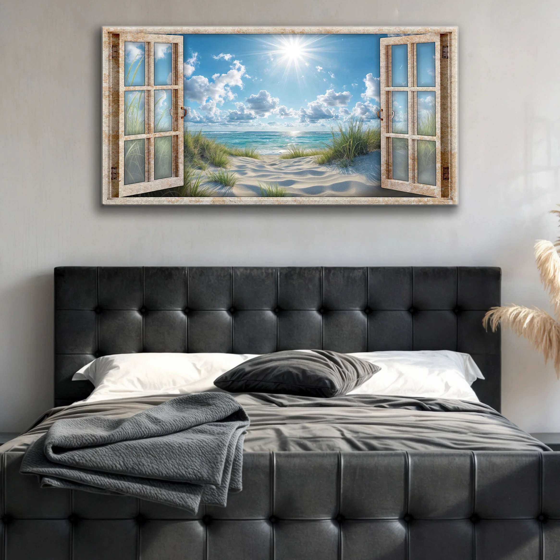 Morning Beach Window Scenery Wall Art - Image 3
