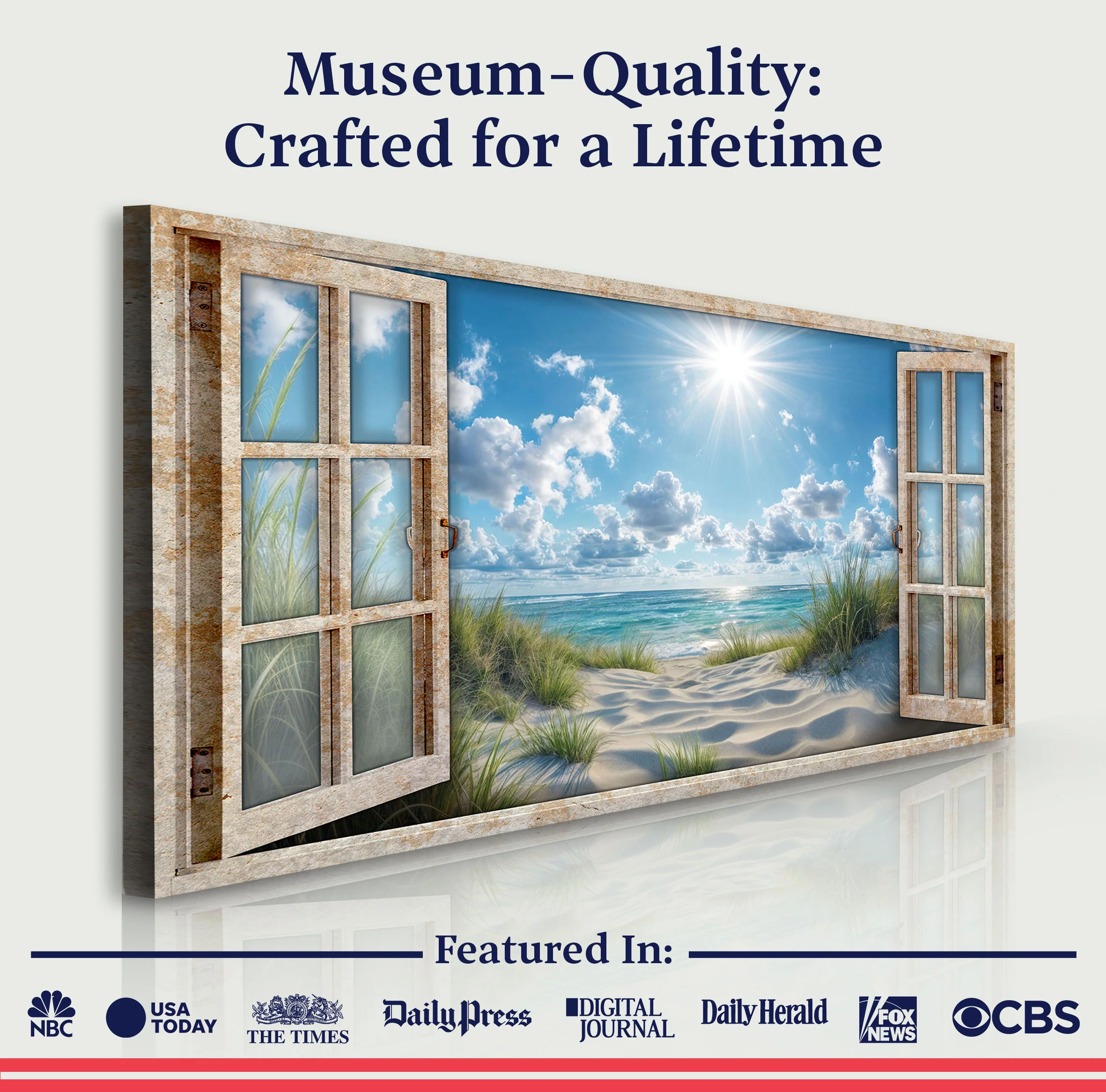 Morning Beach Window Scenery Wall Art - Image 4
