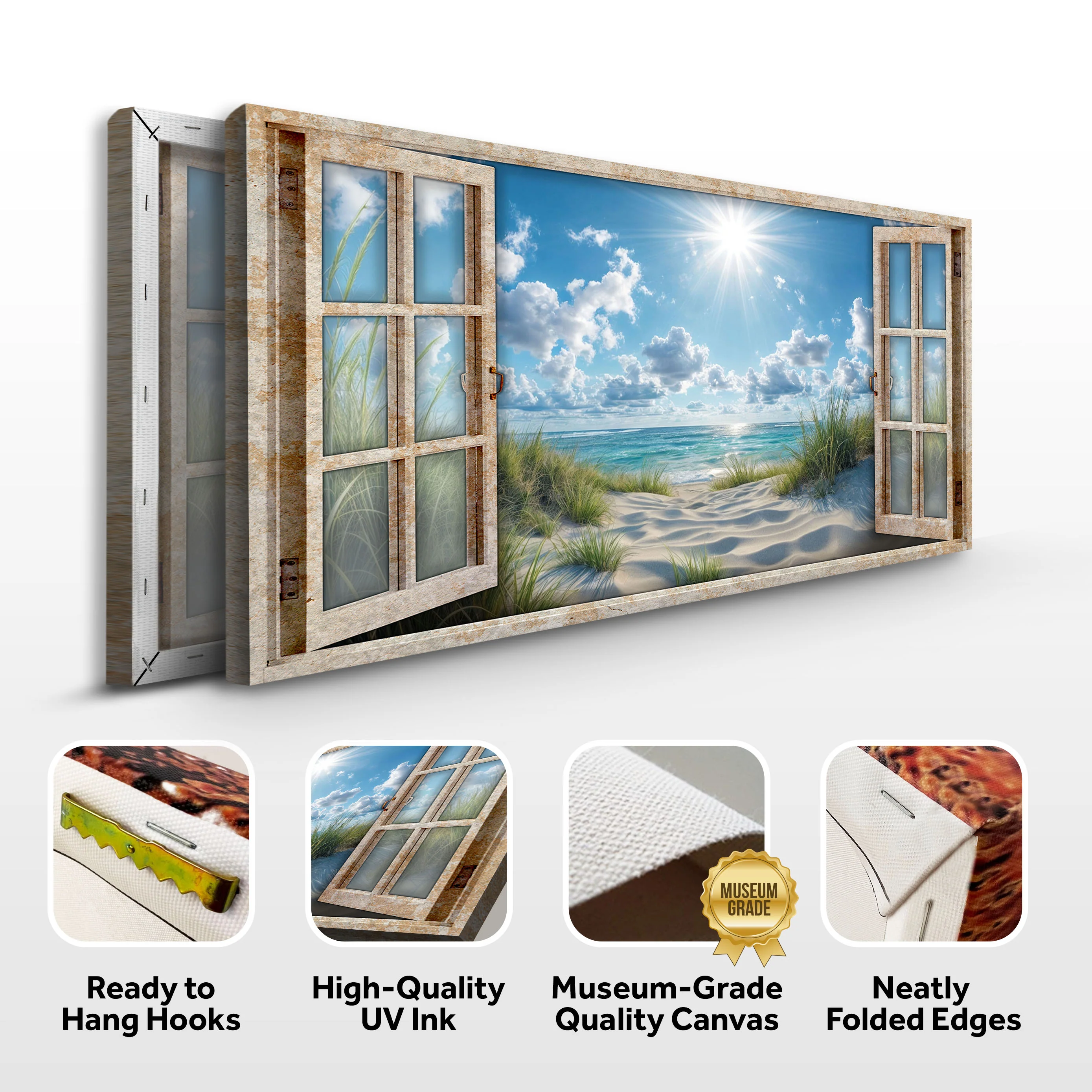 Morning Beach Window Scenery Wall Art - Image 6
