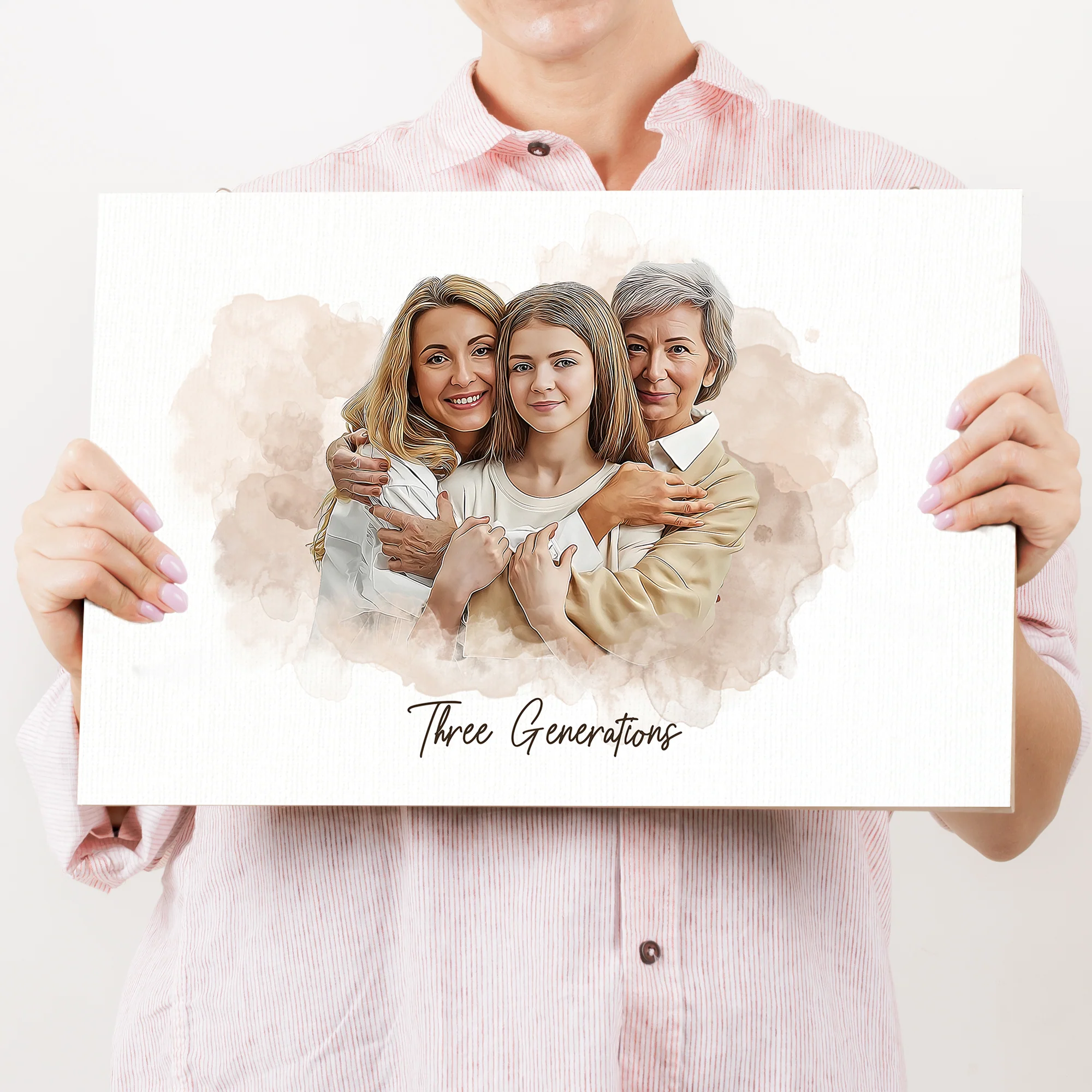 Mother's Day Watercolor Family Portrait Sign - Image 2