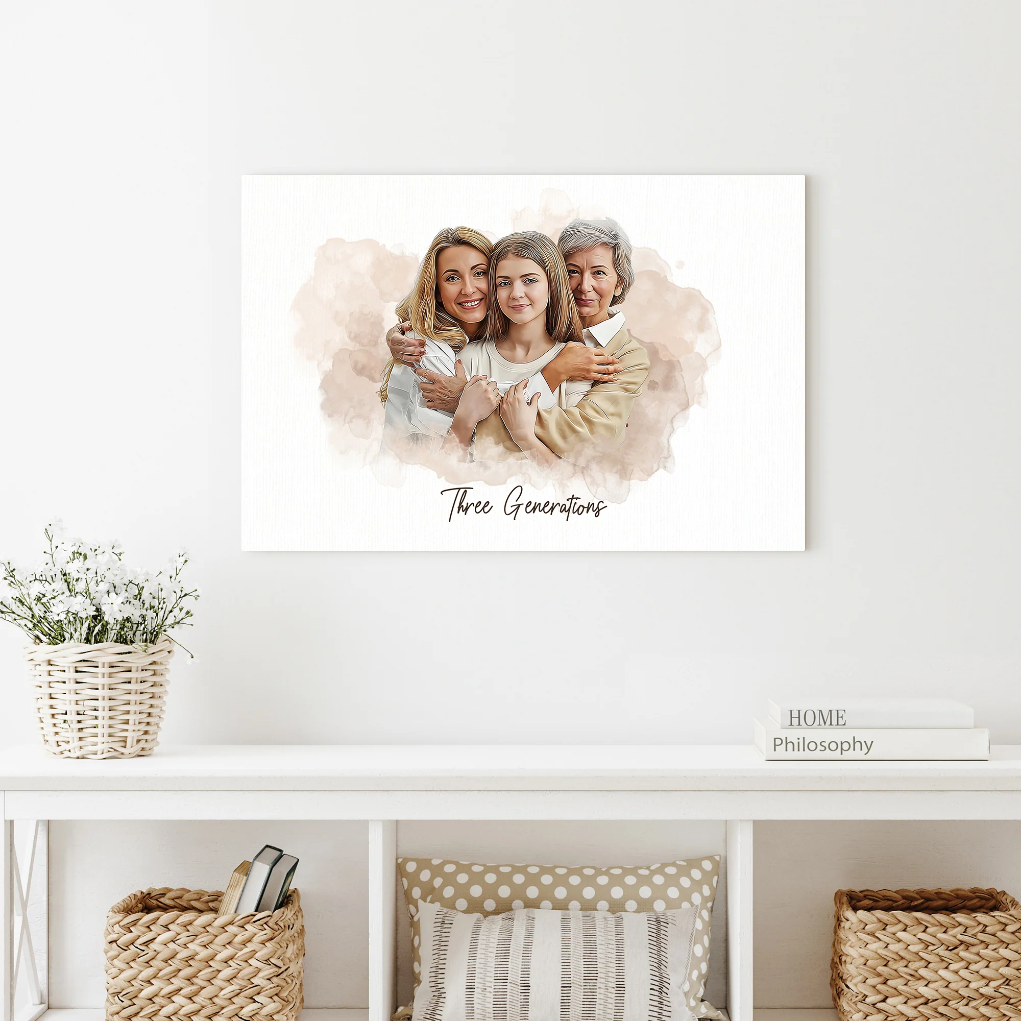 Mother's Day Watercolor Family Portrait Sign - Image 3