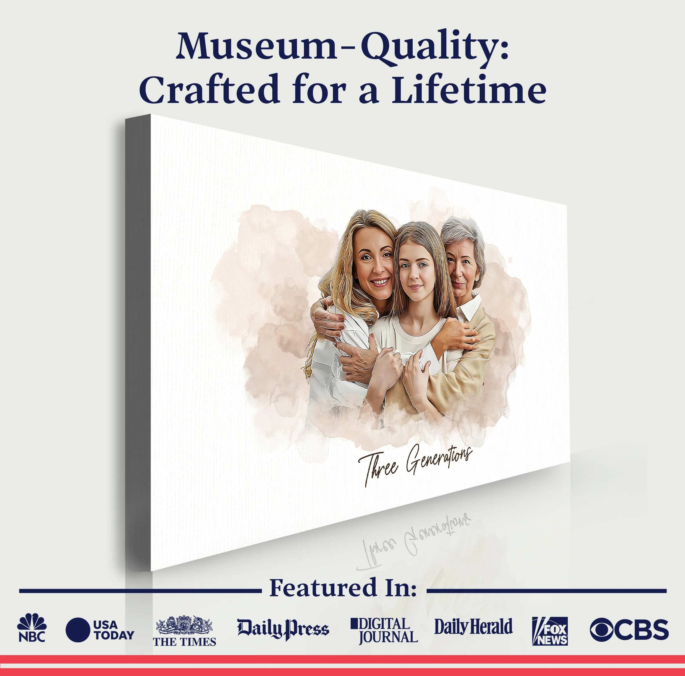 Mother's Day Watercolor Family Portrait Sign - Image 4